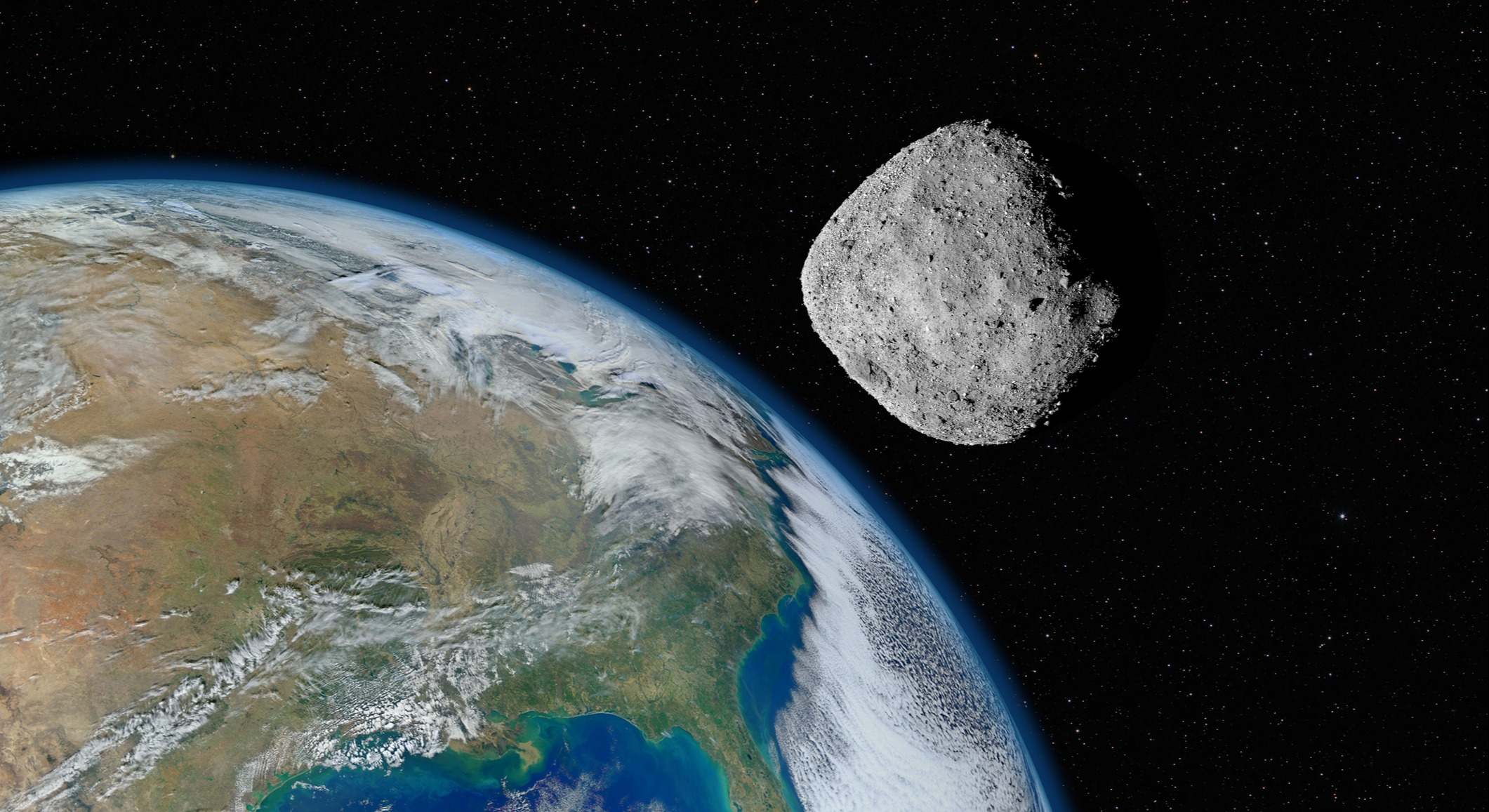 Asteroide al lado del planeta Tierra