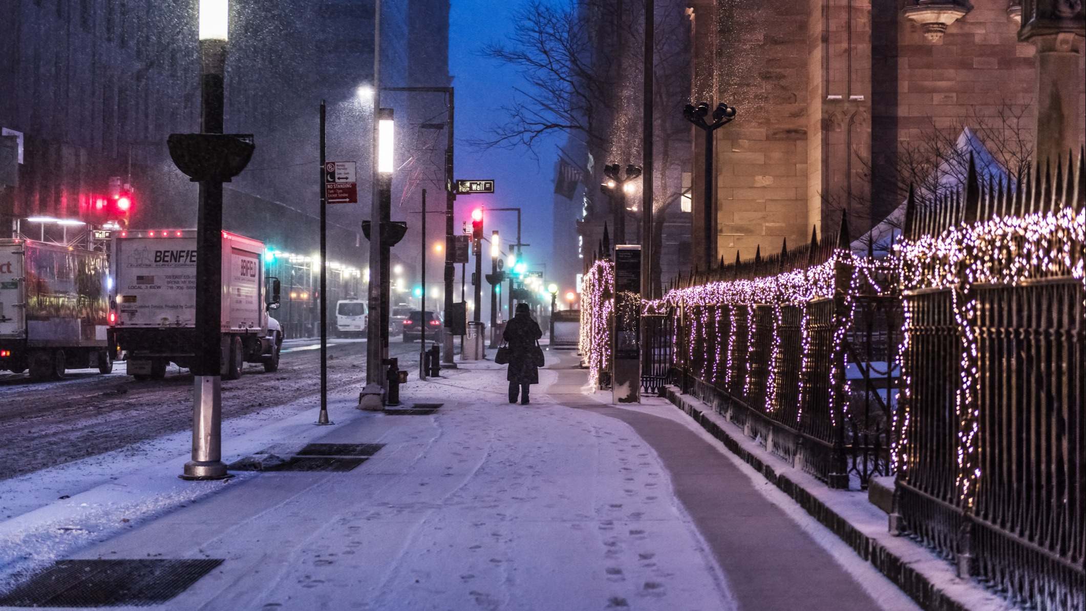Wall Street en invierno (iStock)