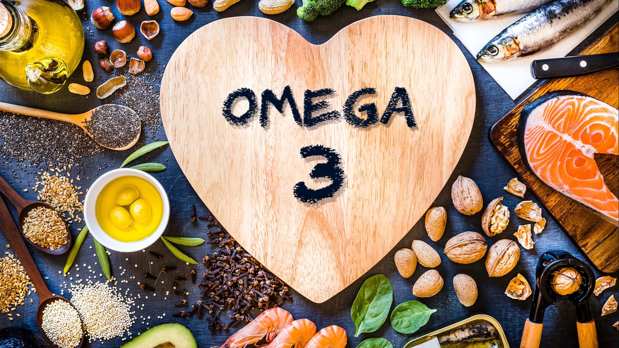 Surtido de alimentos ricos en omega-3