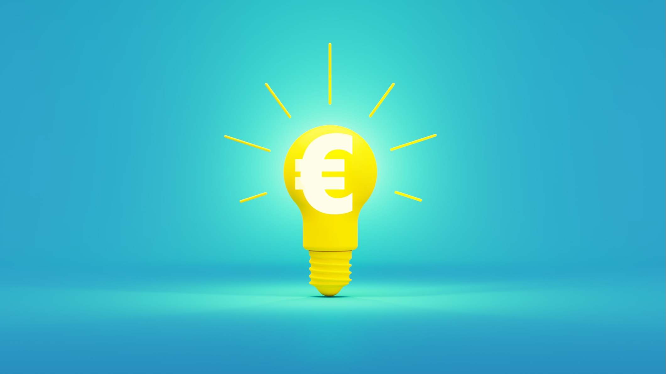 bombilla simbolo euro conocimiento idea dinero
