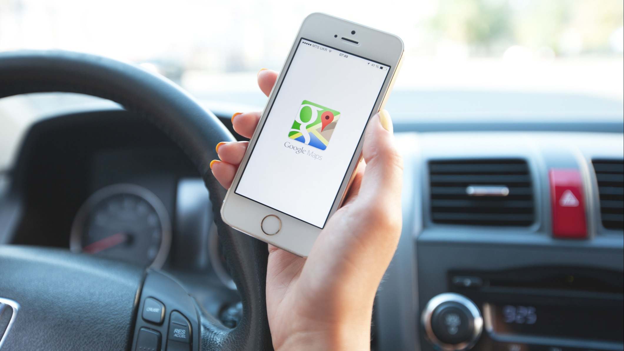 Google Maps navegación en Apple iPhone en uso