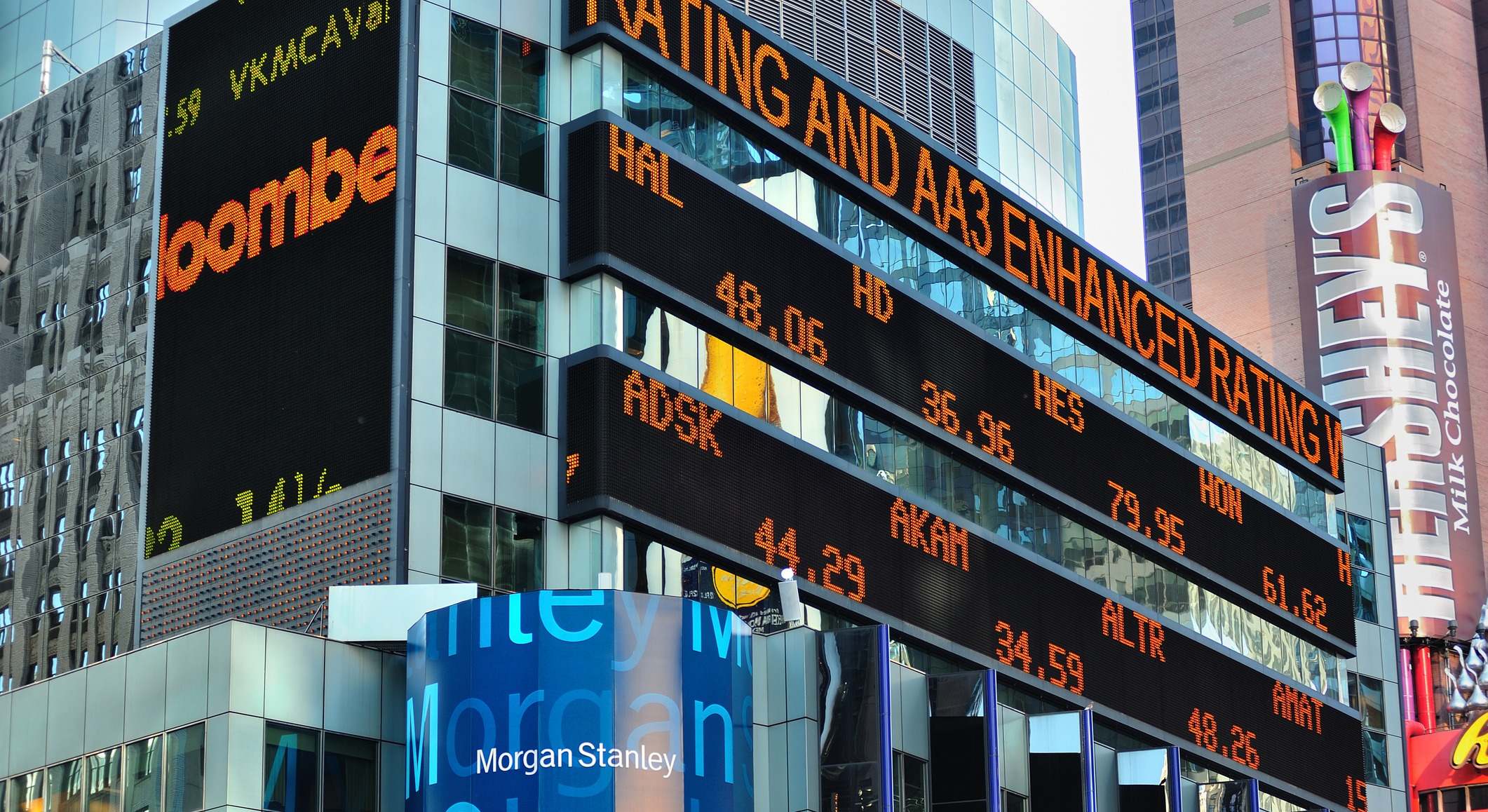 Paneles de la bolsa en Times Square