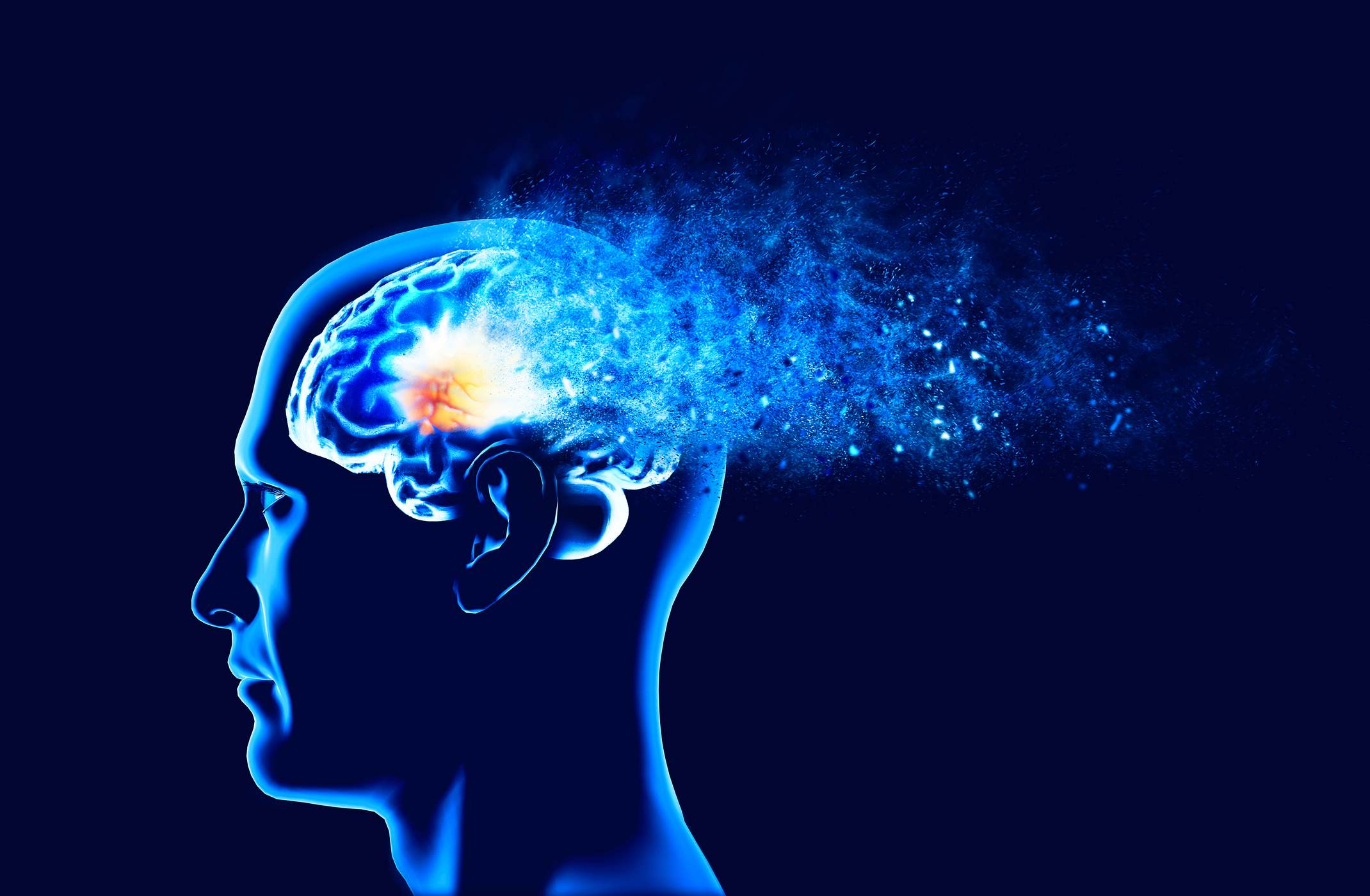 Ilustración de un cerebro que se va difuminando