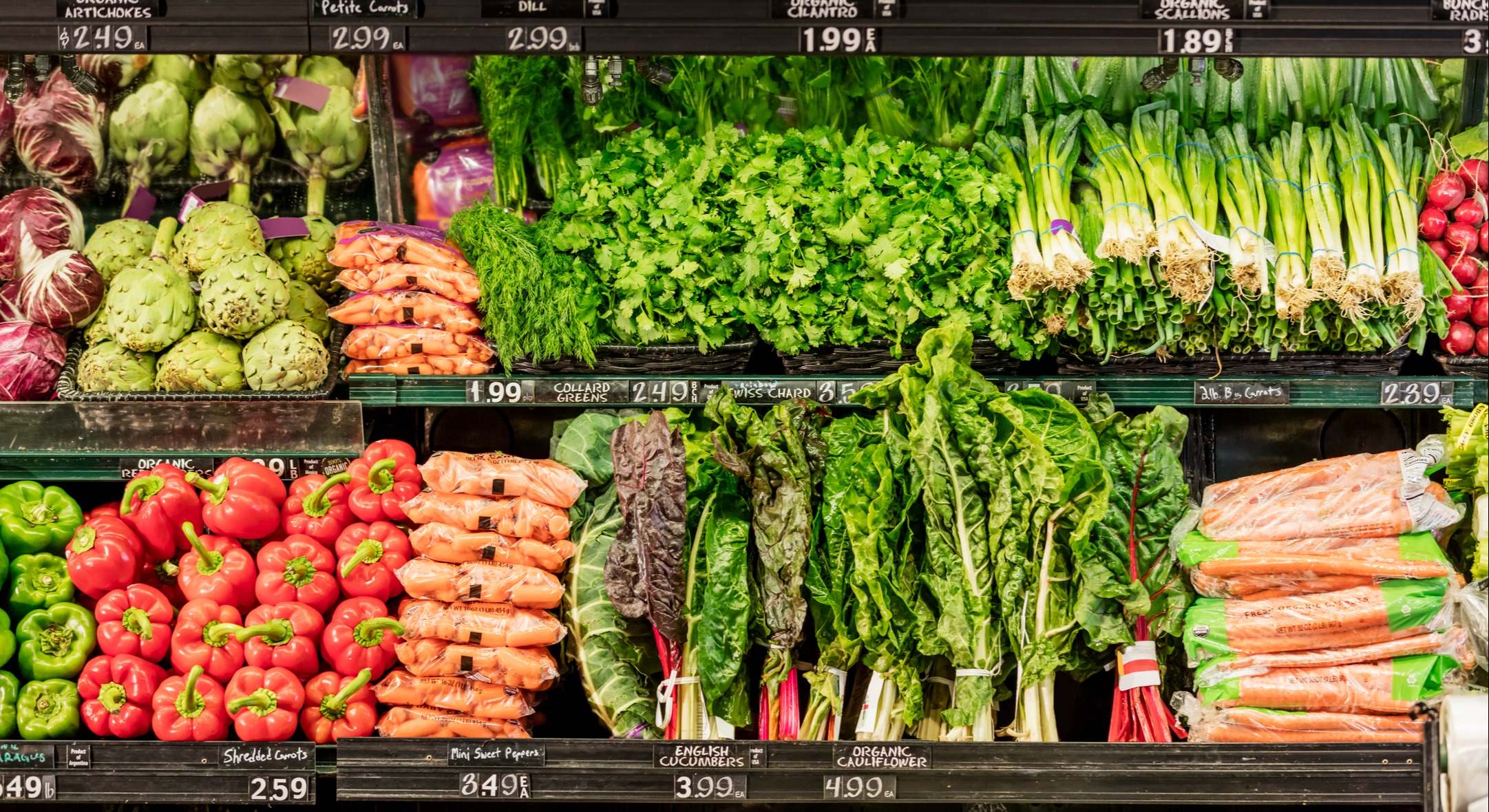 Estanterías en un supermercado en EEUU. Foto: iStock