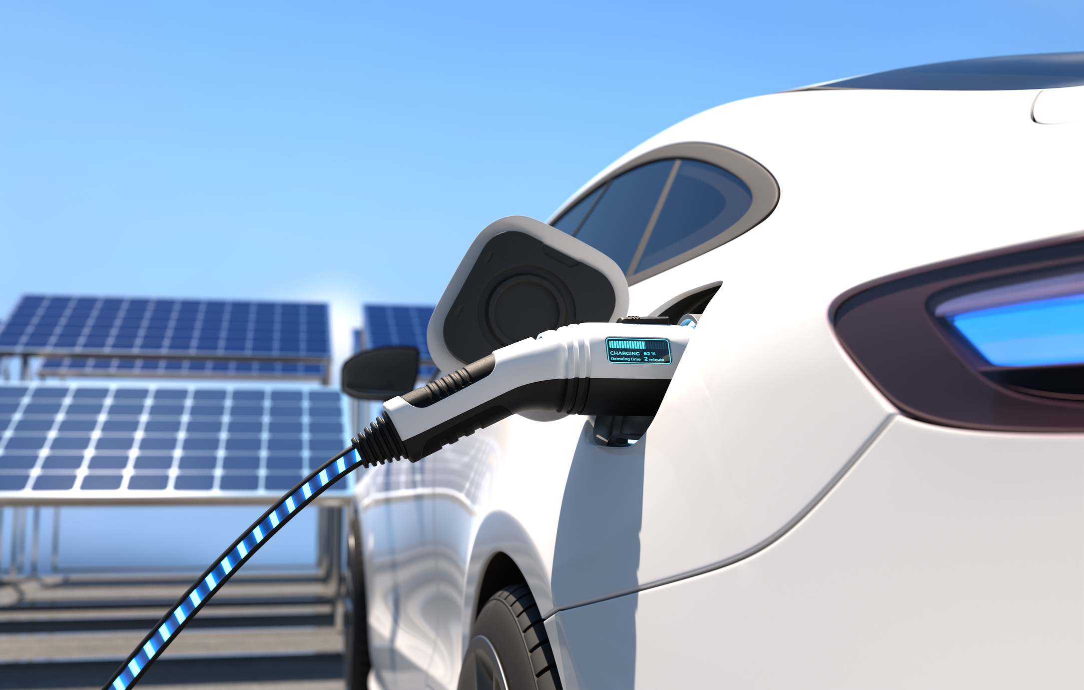 Vehículos eléctrico cargándose | iStock