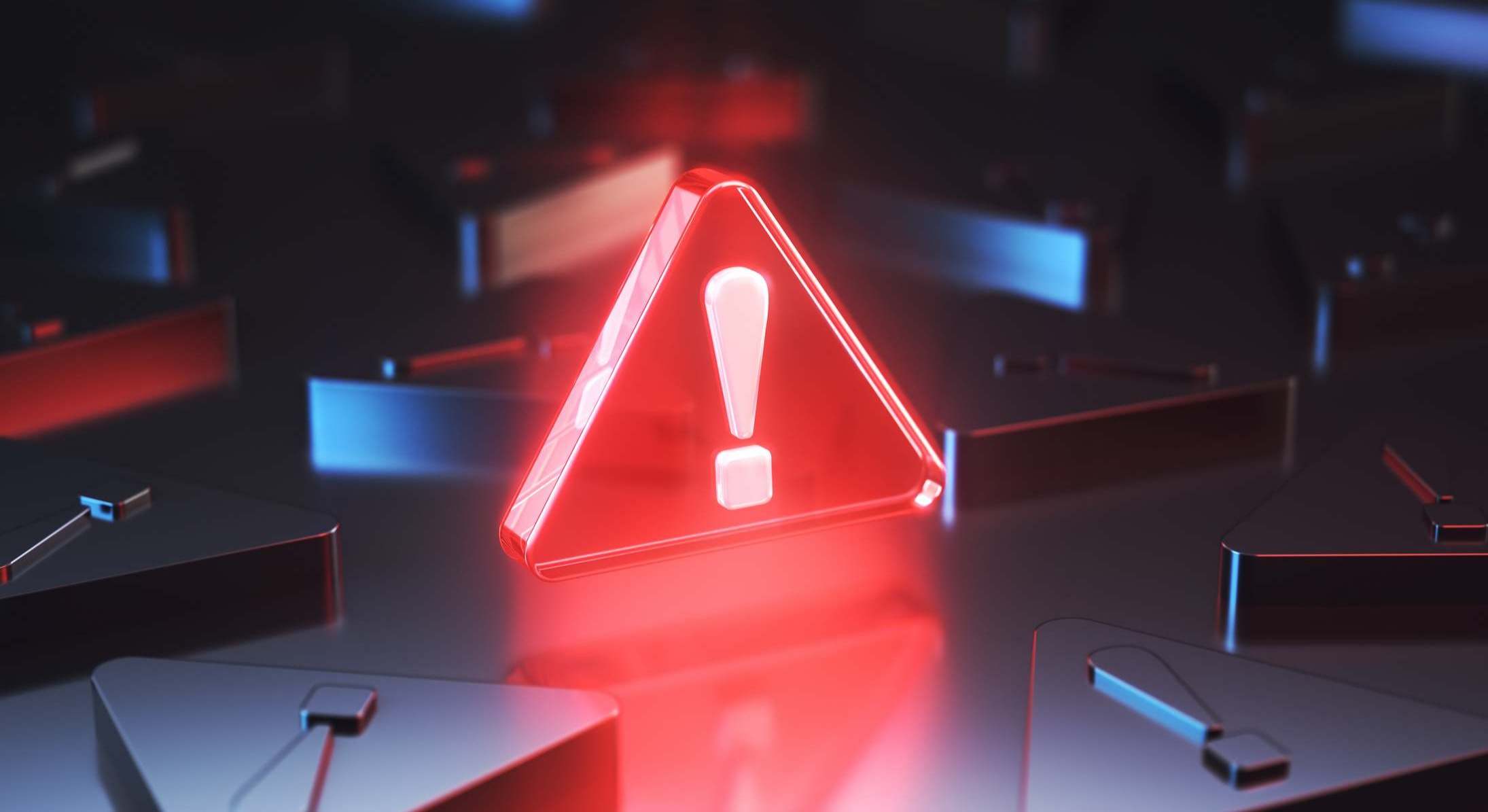 Signo de interrogación dentro de un triángulo en rojo
