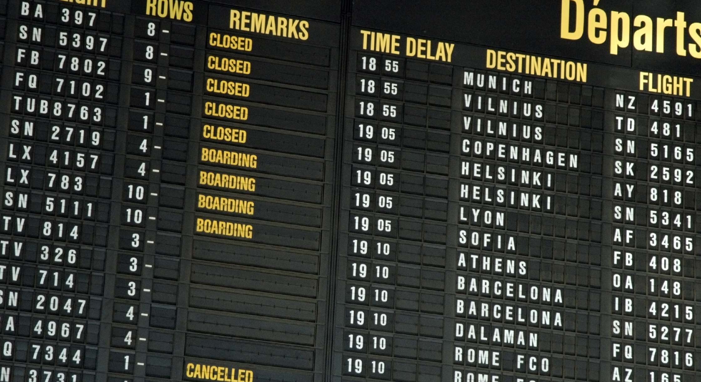 Imagen de vuelos cancelados.