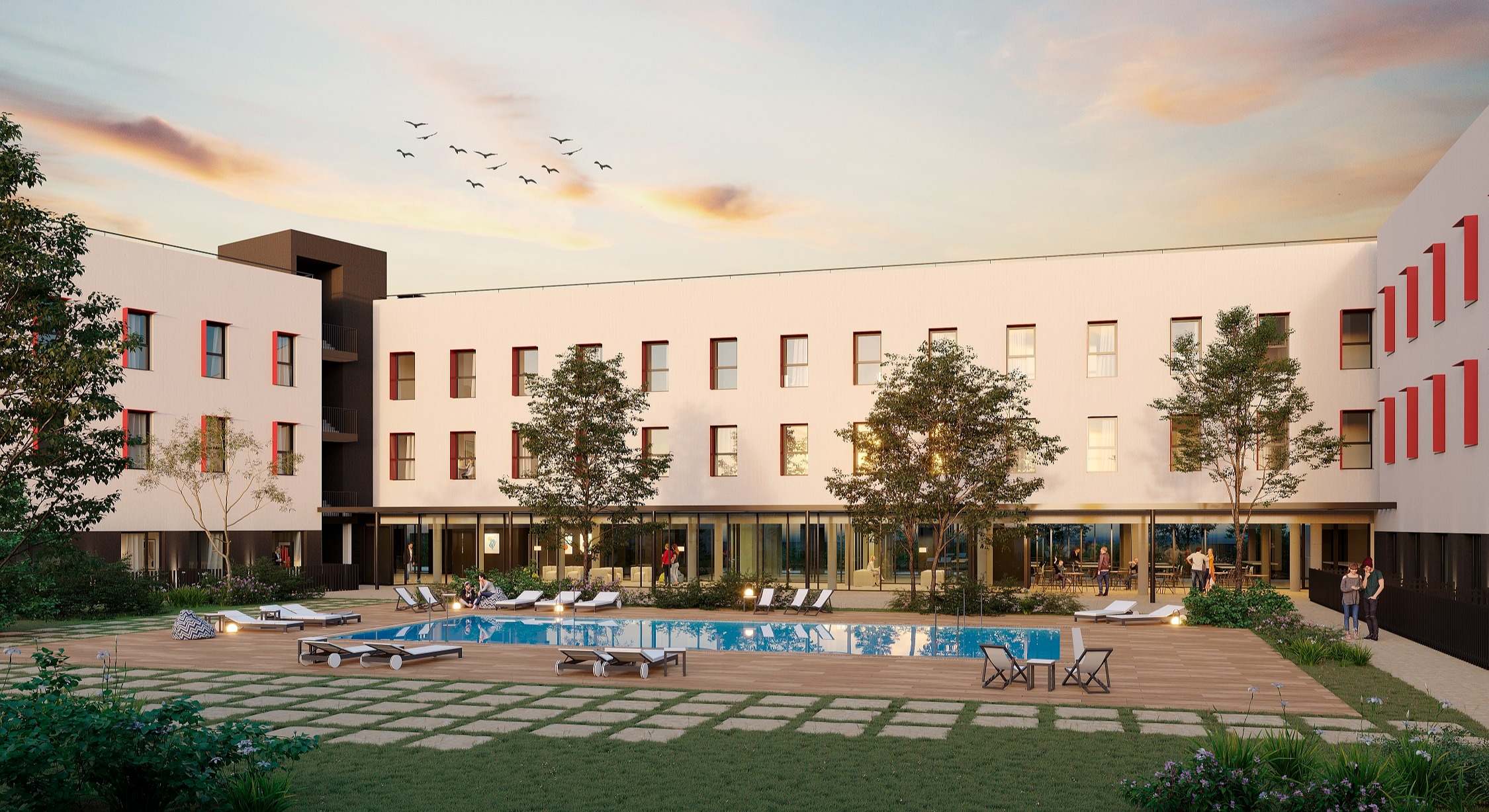 Recreación de la futura residencia junto a la Universidad e Alicante.