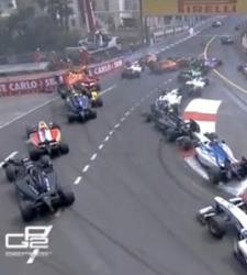 Vídeo | Insólito accidente múltiple en la salida de la GP2 en Mónaco