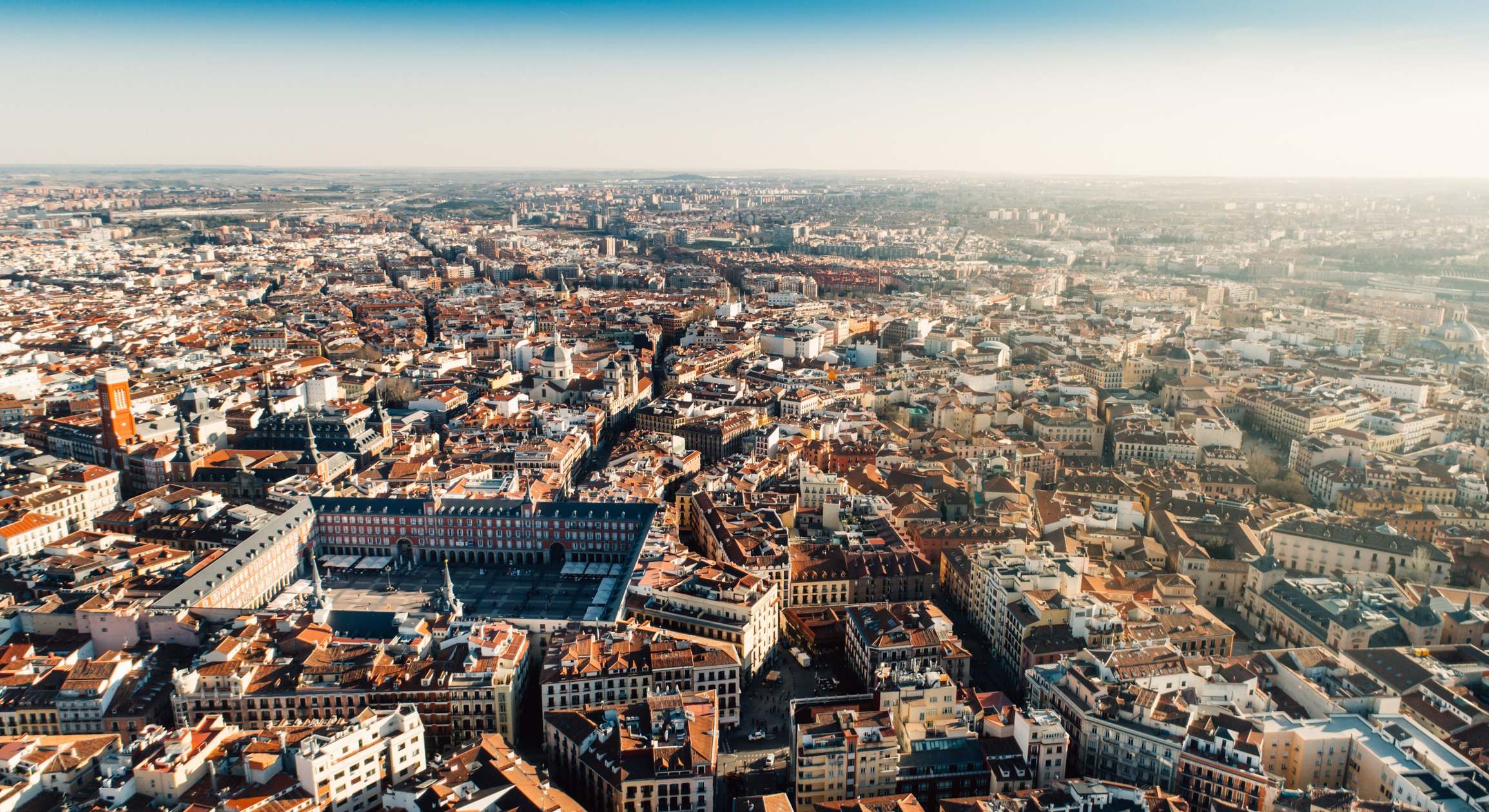 Vista aérea del centro histórico de Madrid