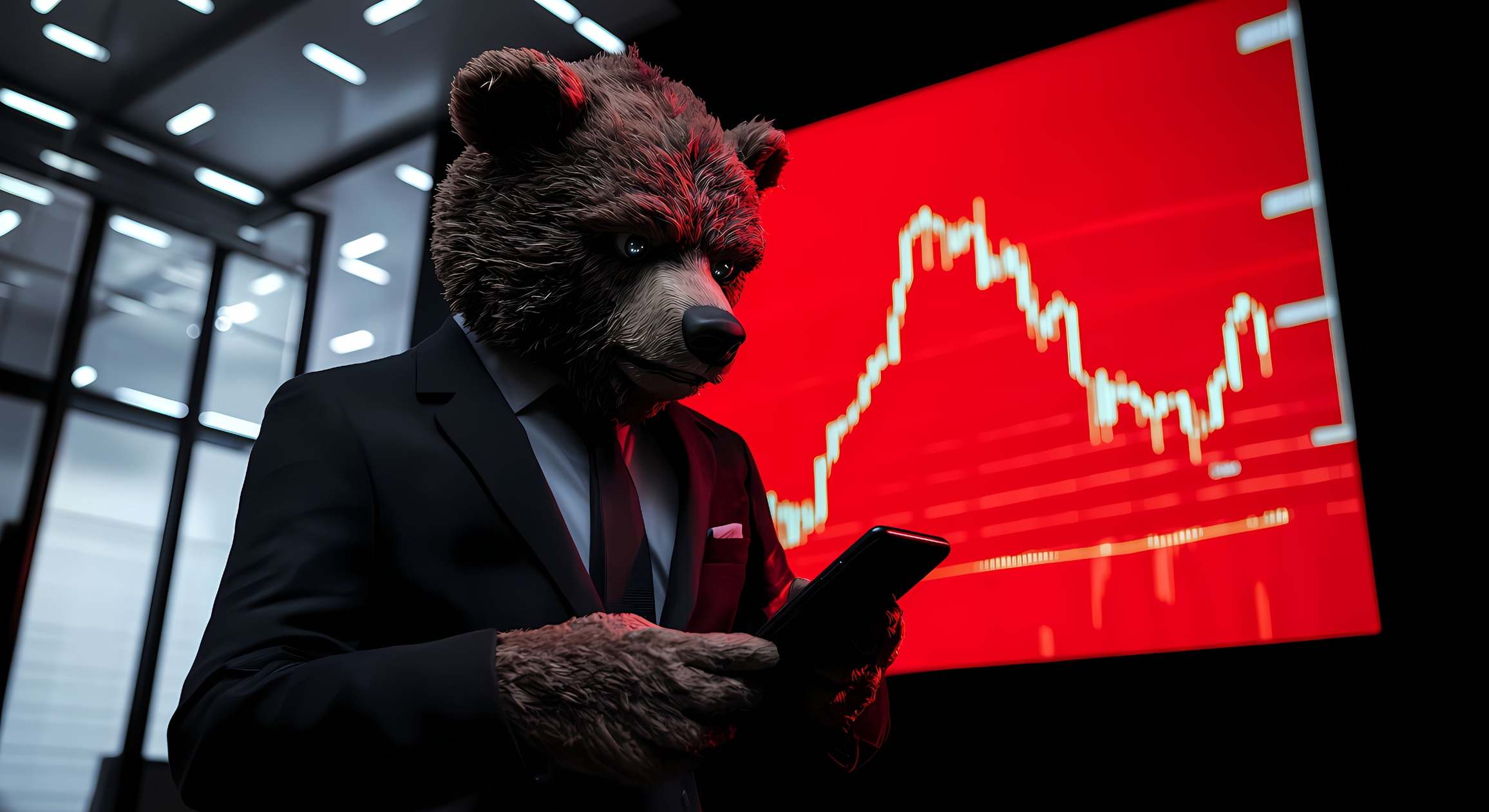 Un oso vigila sus inversiones