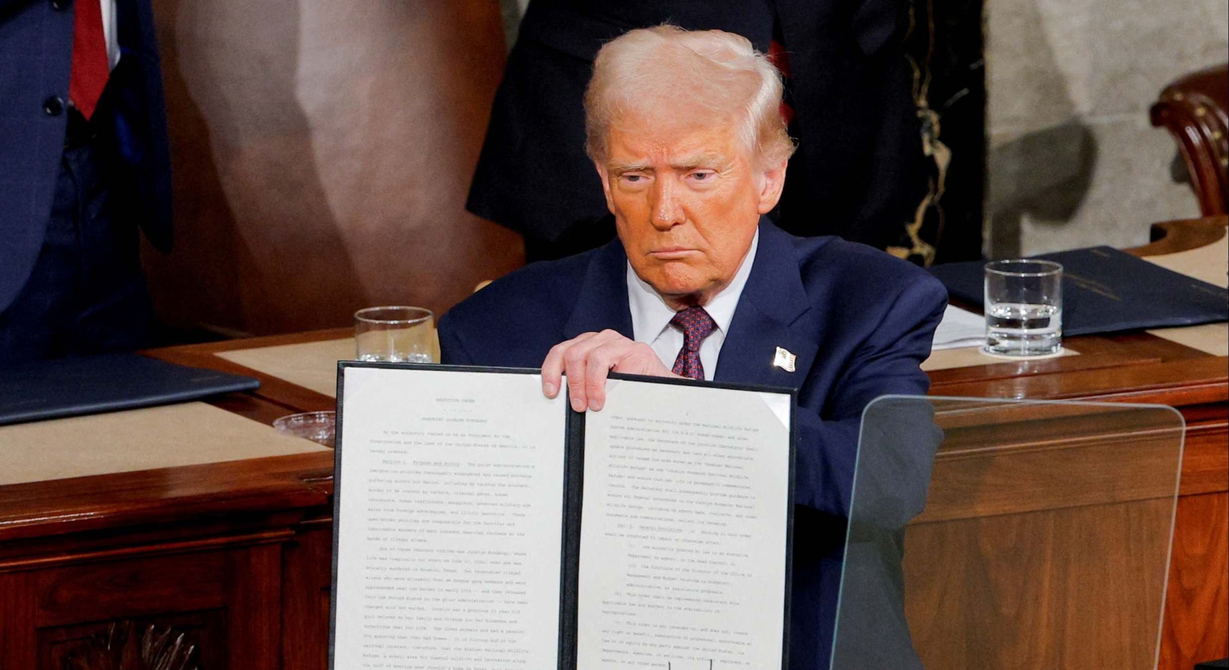 Trump, durante el discurso del Estado de la Unión. Foto: Reuters