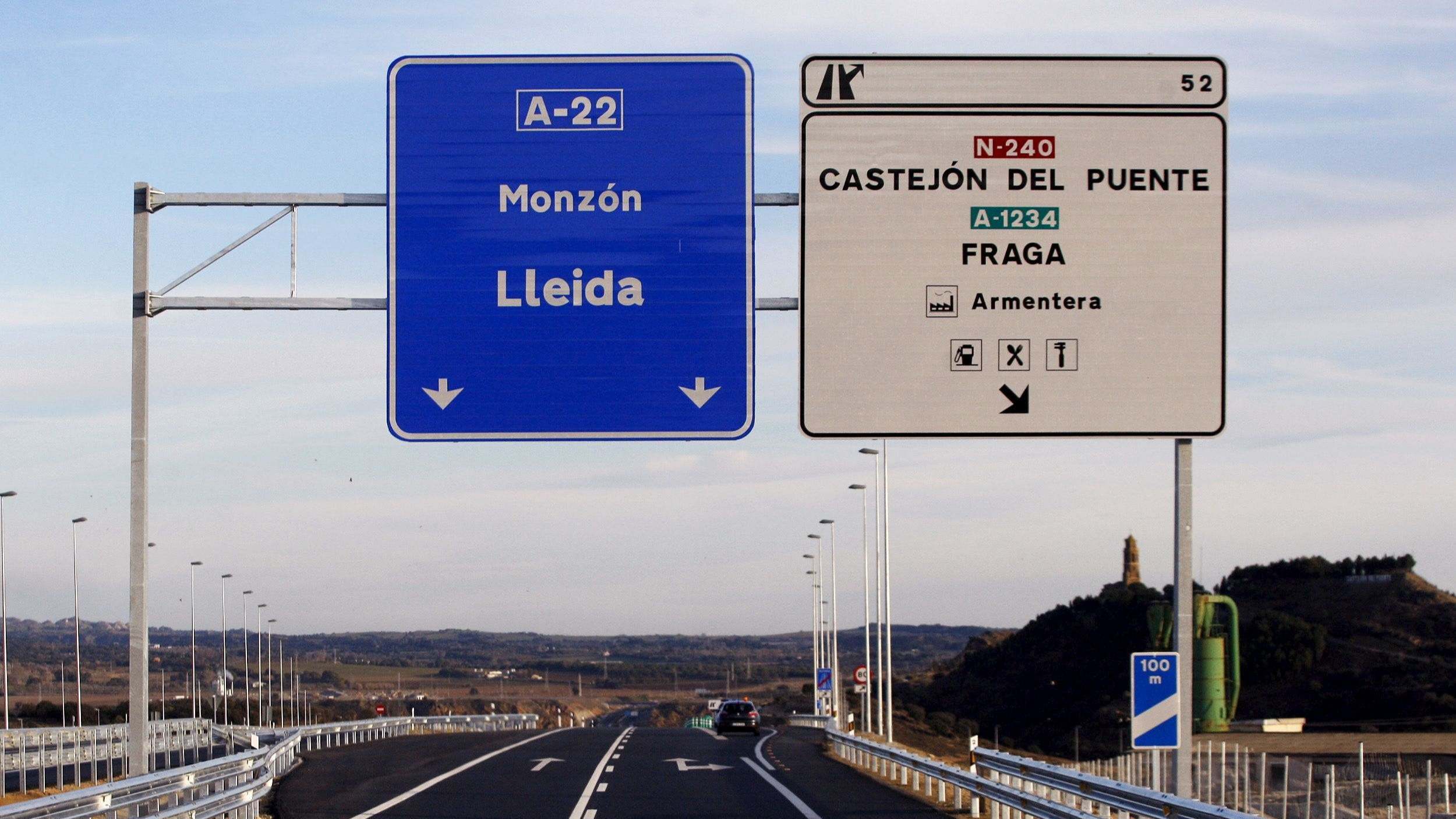 Autovía A-22 en Aragón. 