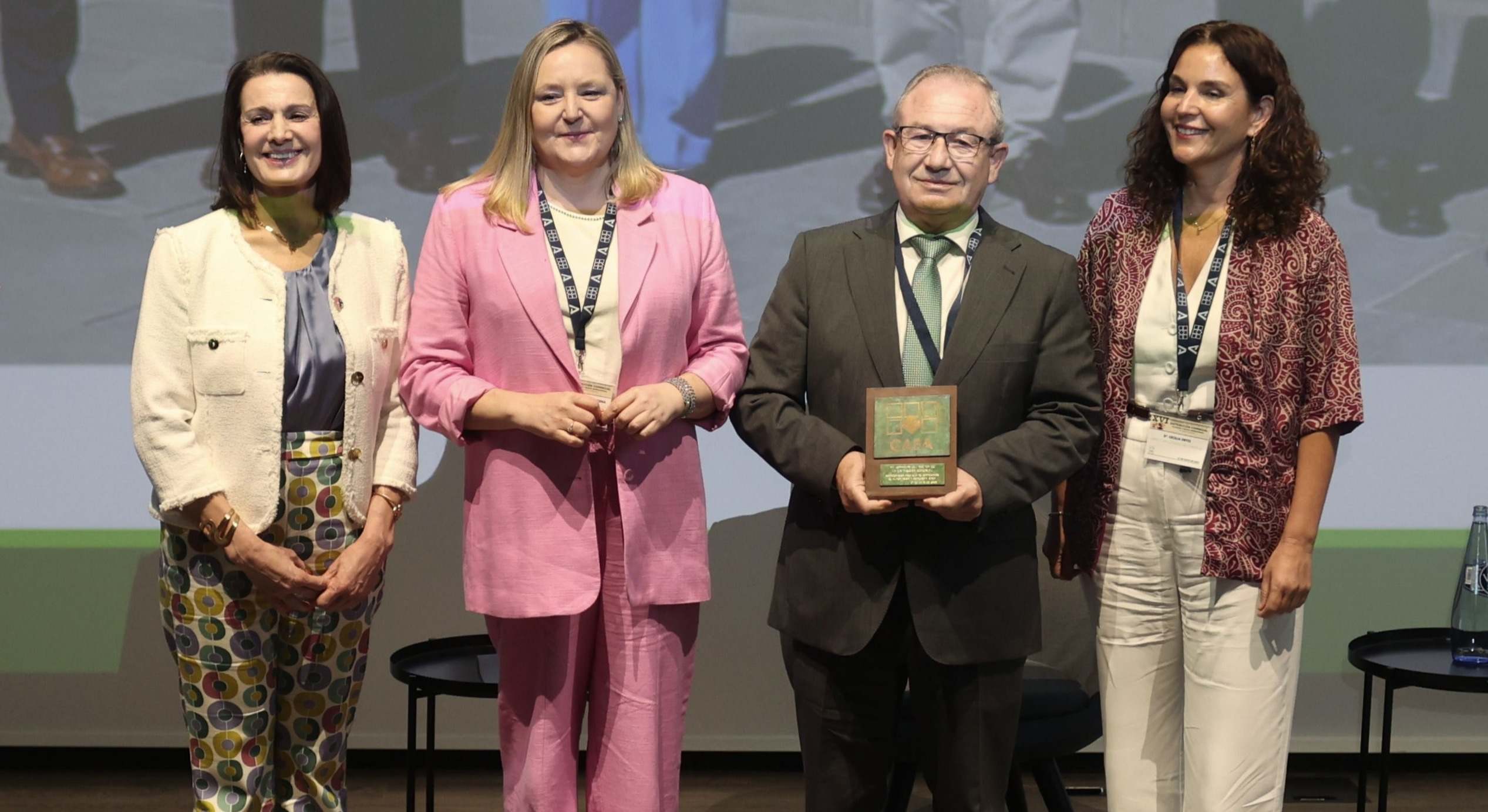María del Mar Padillo, Alipensa, Virginia González Lucena, presidenta de CAEA; Francisco Padillo, director general de Alipensa; Cecilia Ortiz, directora general de Comercio de la Junta de Andalucía.