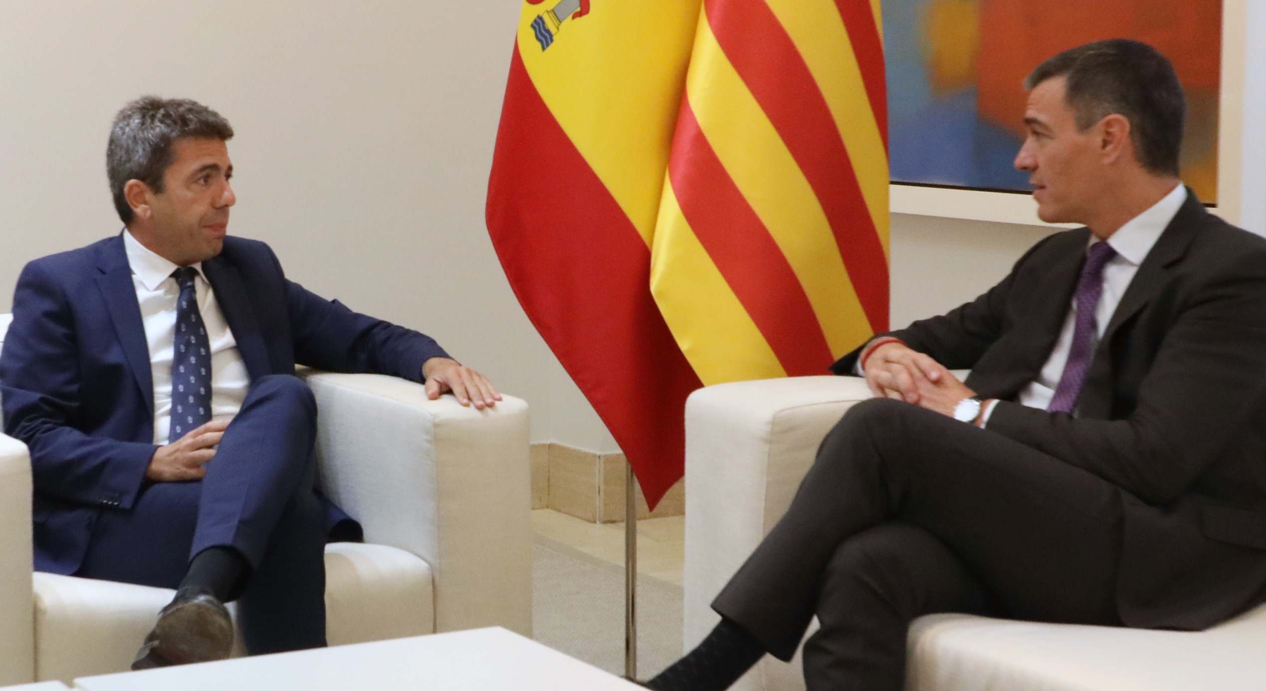 Mazón y Sánchez, en una reunión en Moncloa antes de la DANA.