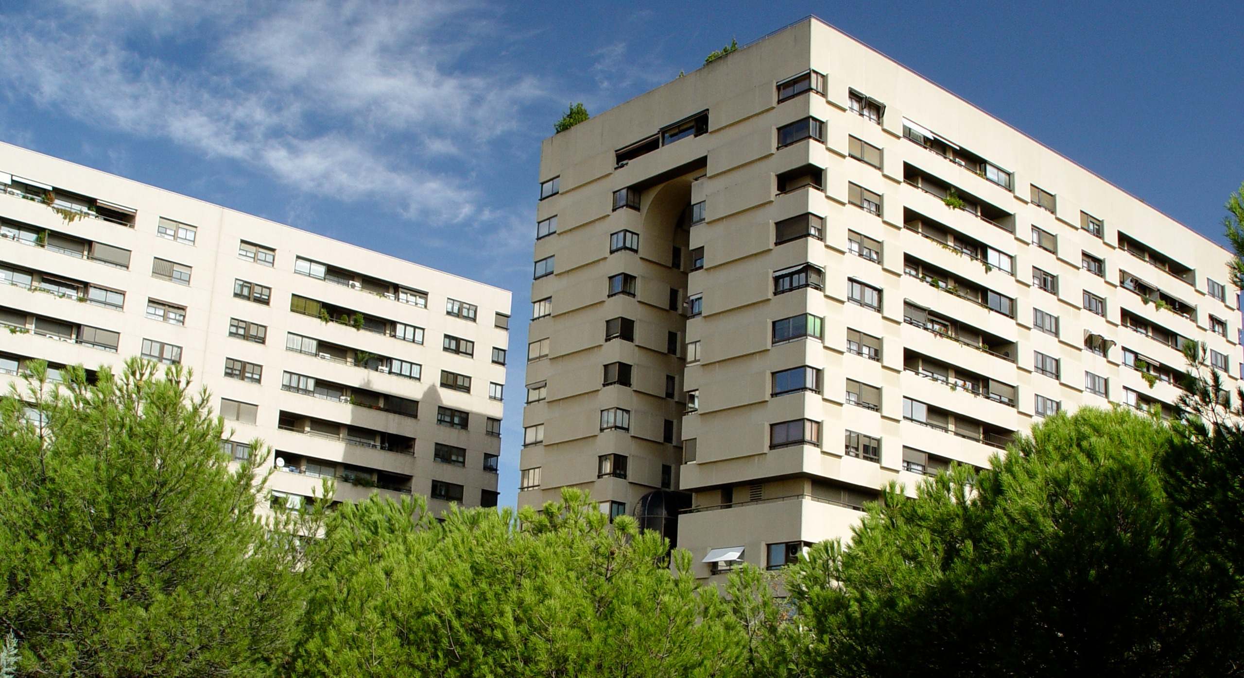 Vista de un bloque de viviendas