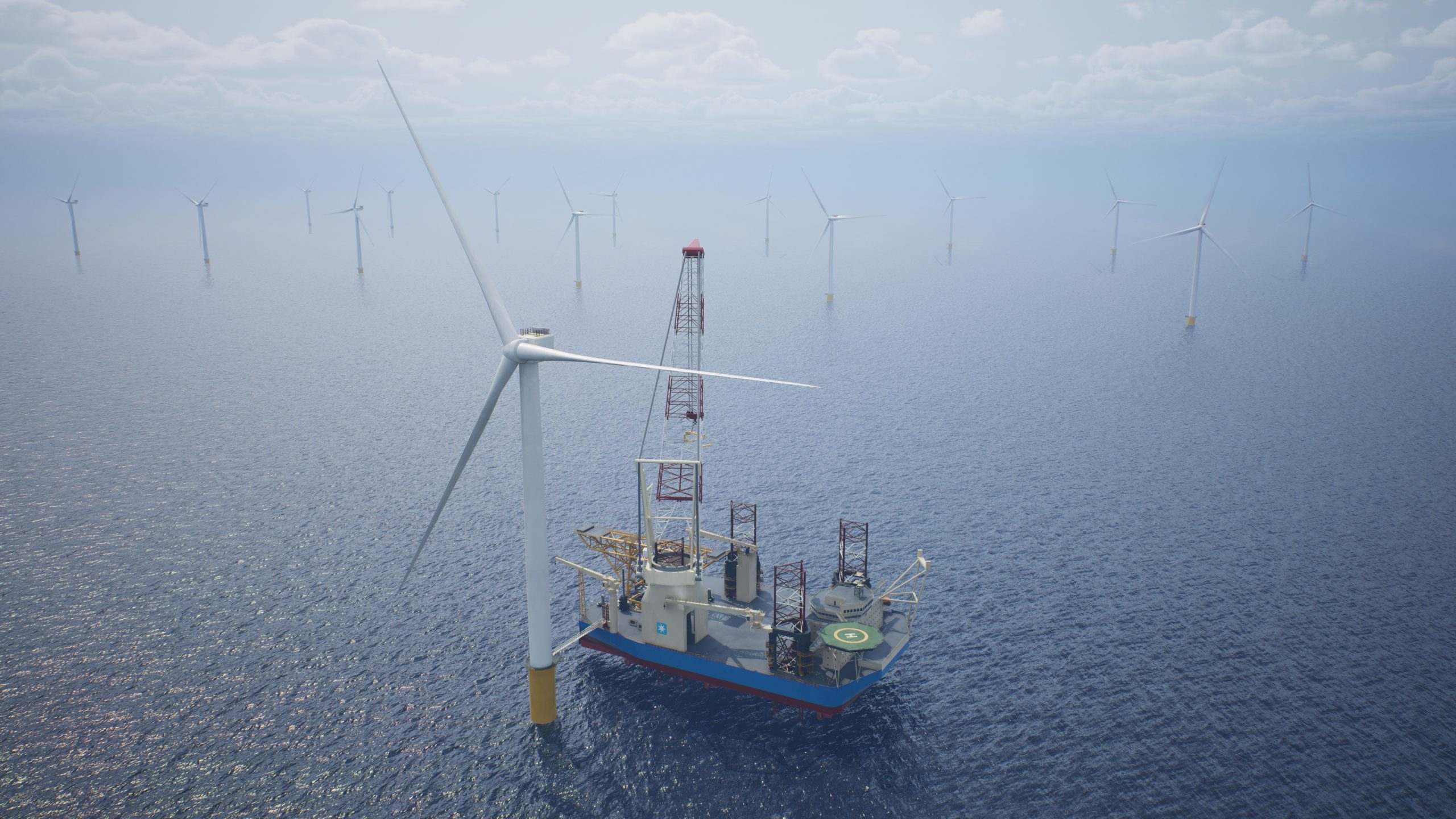 Una planta eólica marina. Maersk