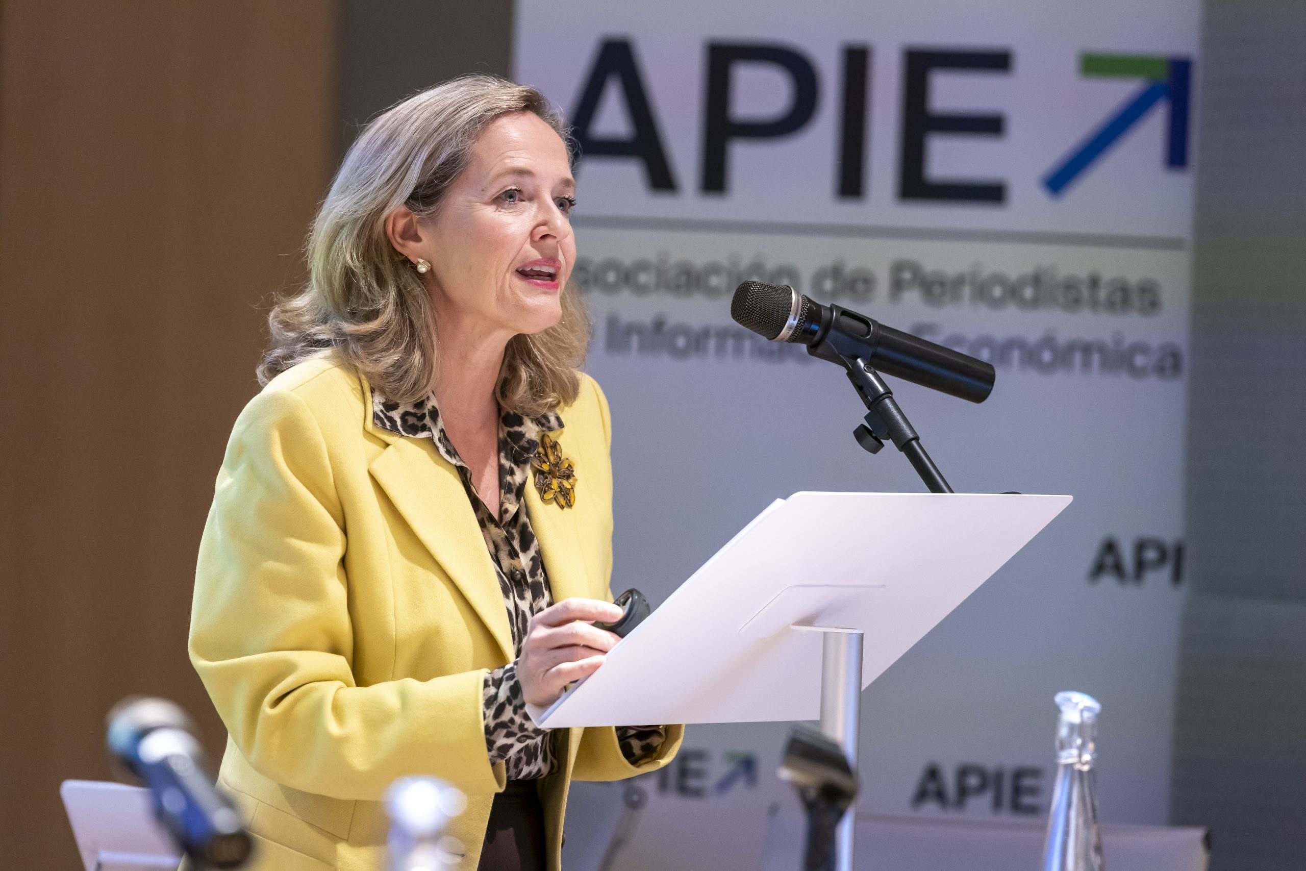 La vicepresidenta primera y ministra económica en funciones, Nadia Calviño. APIE