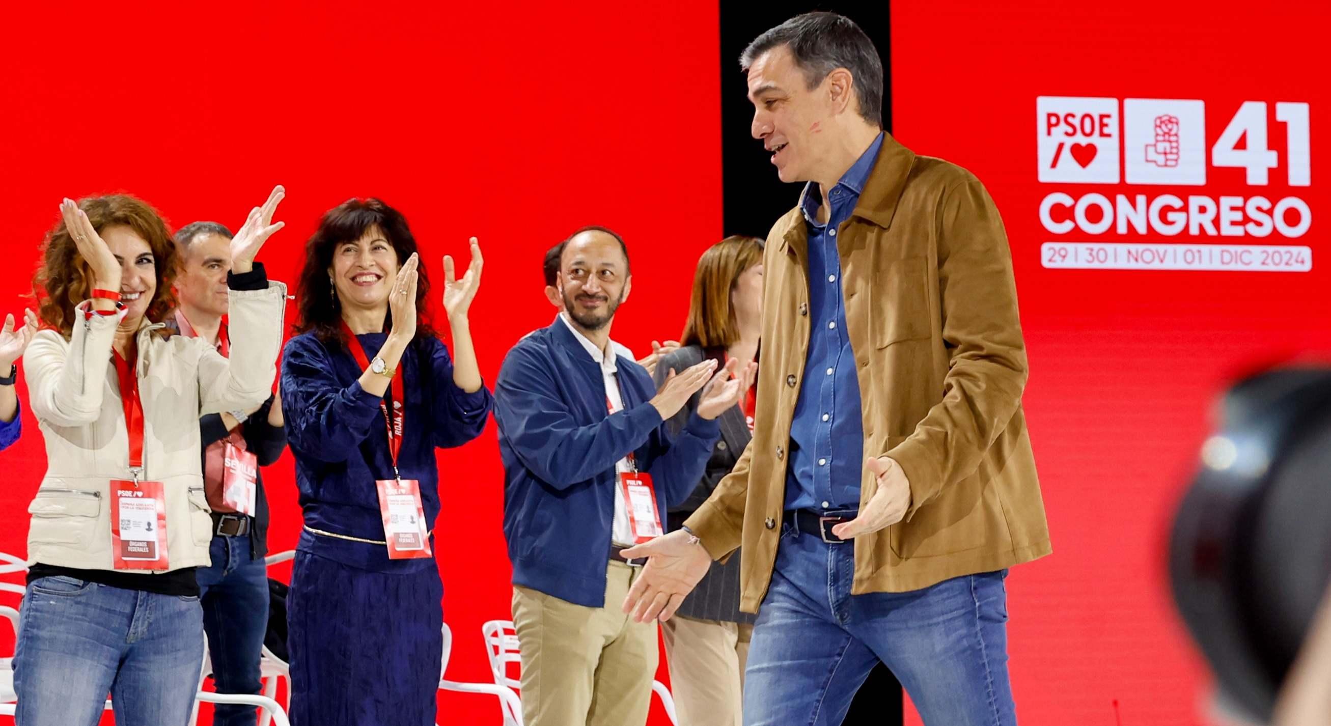 Pedro Sánchez en el Congreso Federal del PSOE en Sevilla.