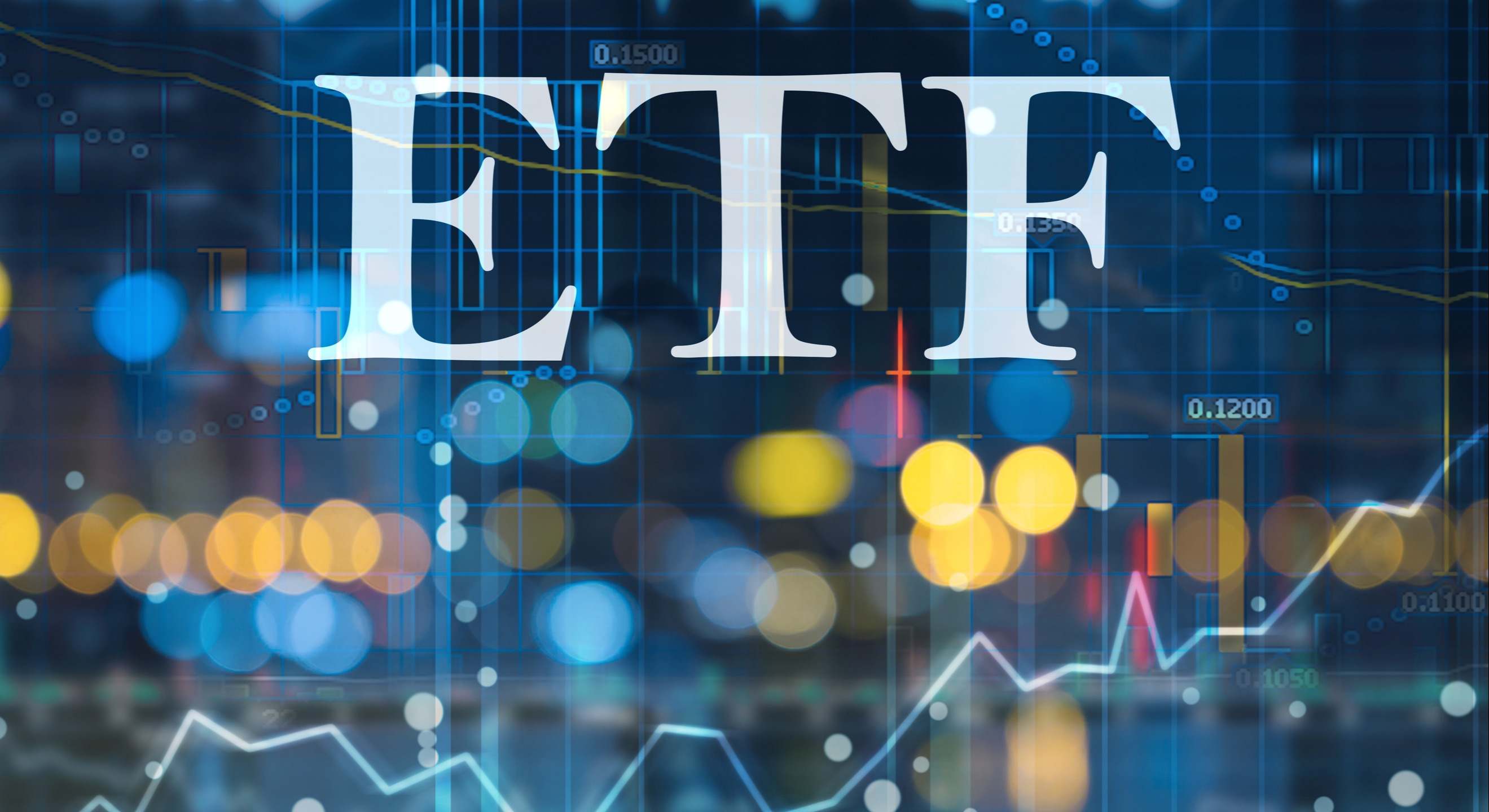 Una cotización al alza con la palabra ETF encima