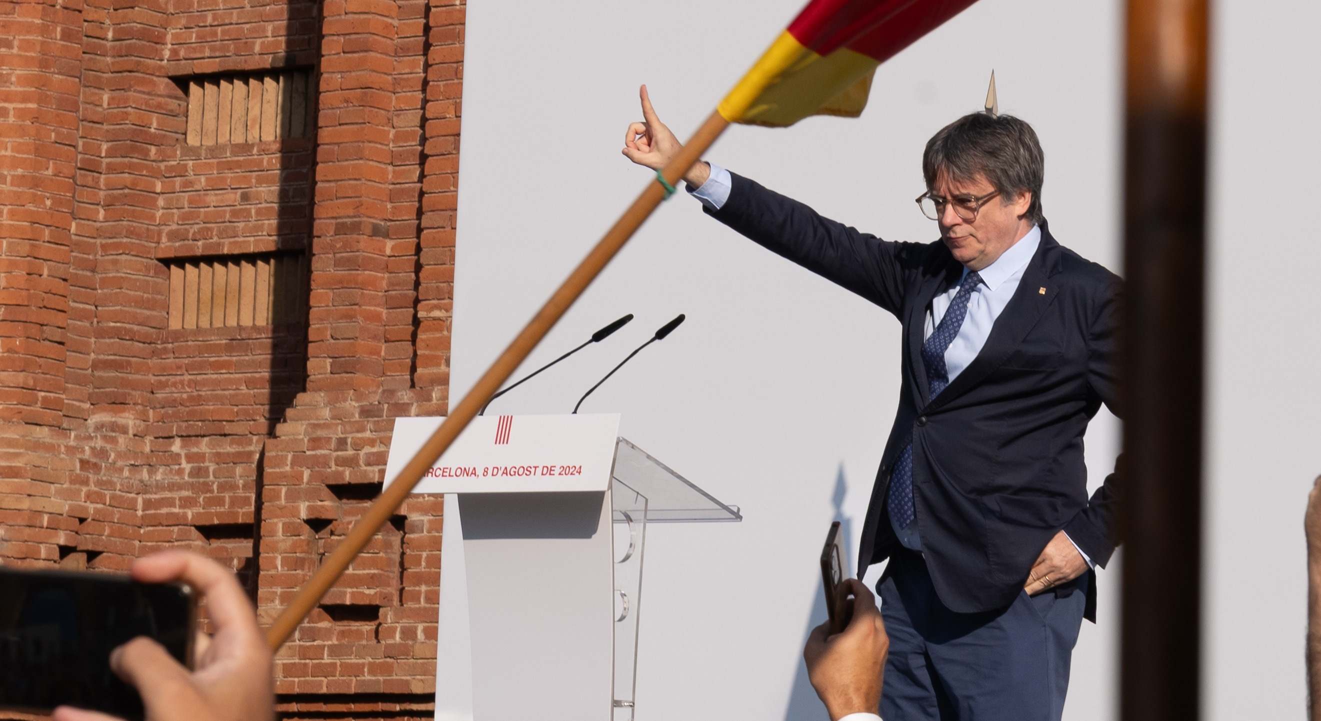 Carles Puigdemont en el acto de Barcelona. / Foto: EP