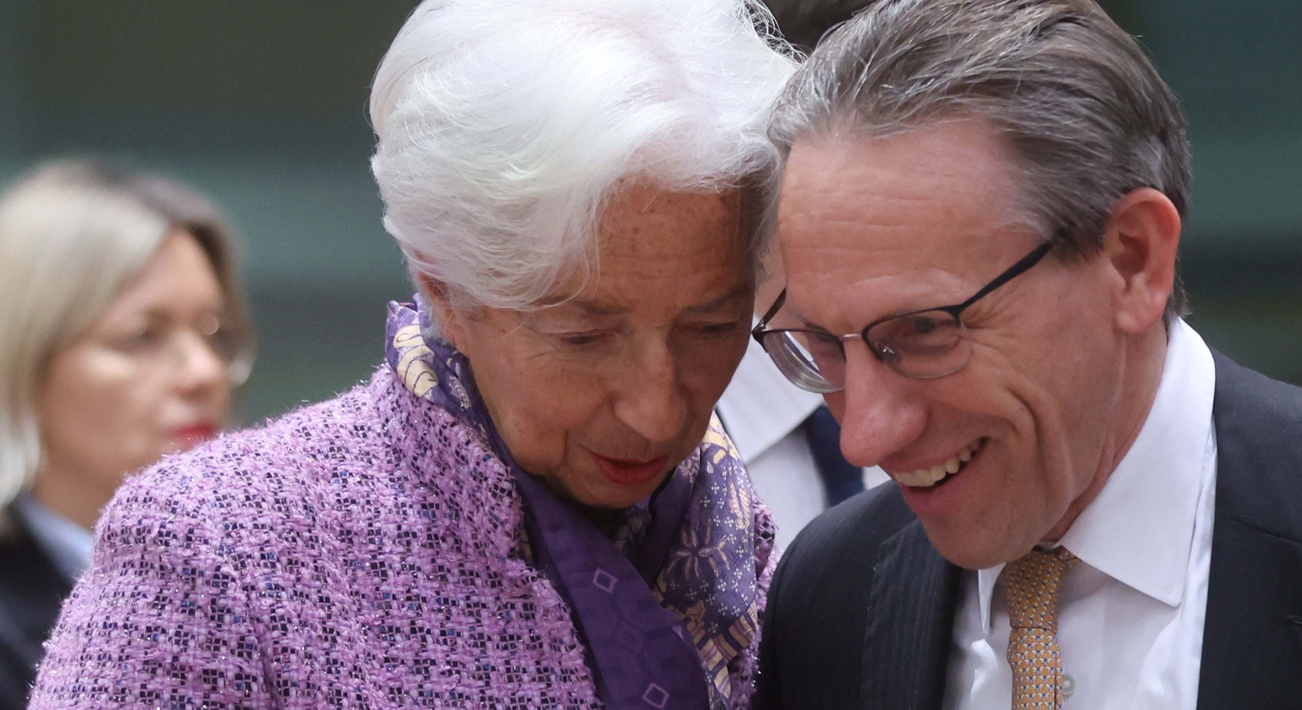 La presidenta del BCE, Christine Lagarde y el ministro alemán de Finanzas, Jörg Kukies.