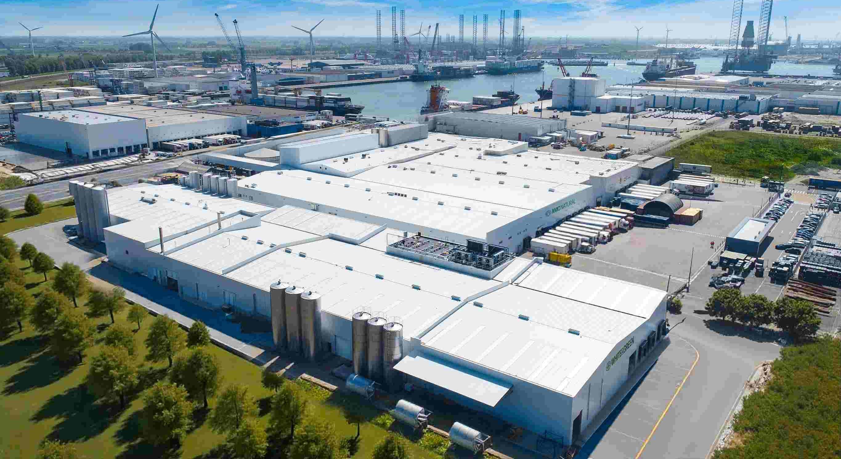 Vista aérea de las plantas de AMC GLOBAL en Vlissingen (Países Bajos)