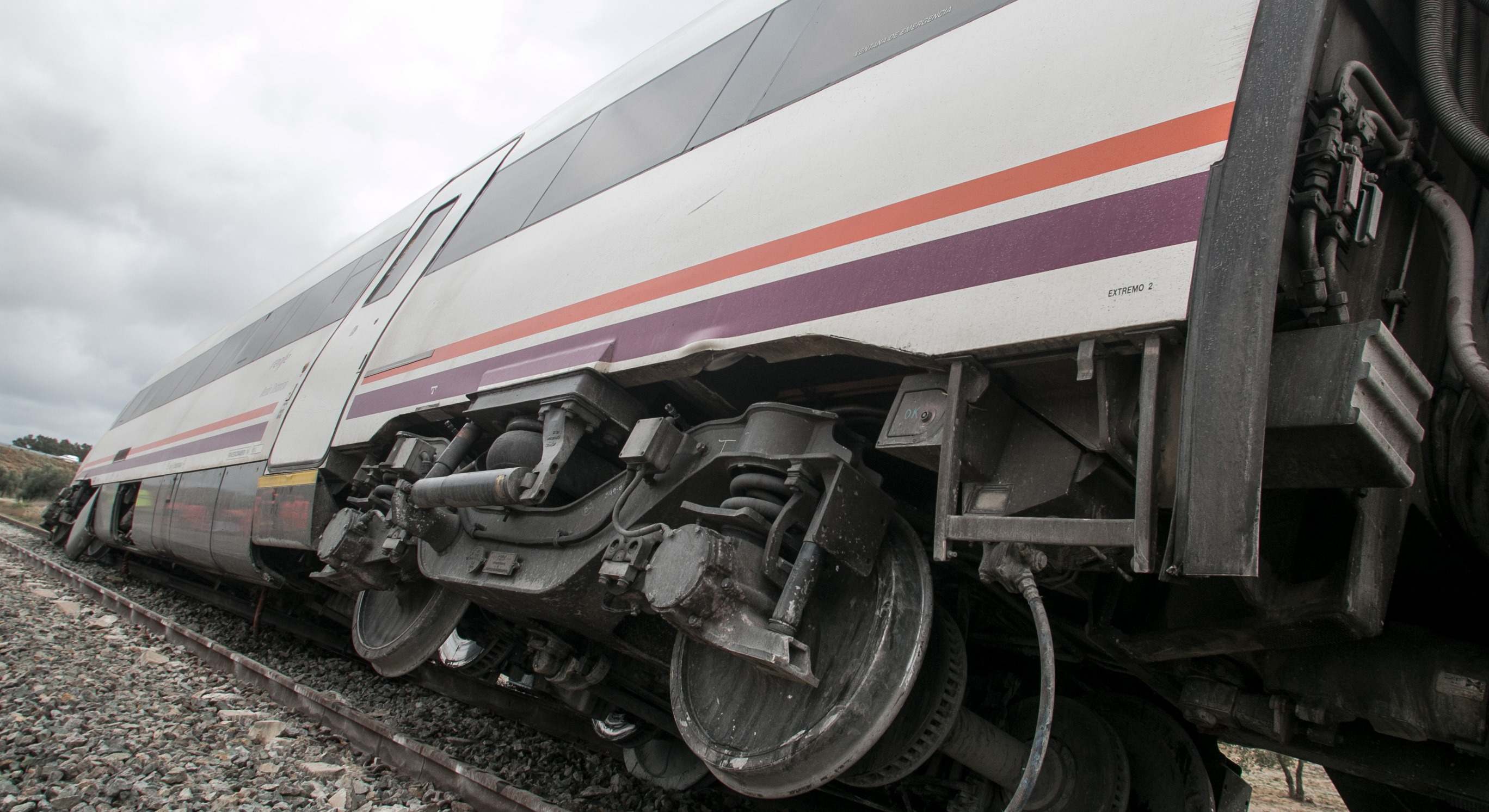 Imagen de archivo de un tren desacrrilado.