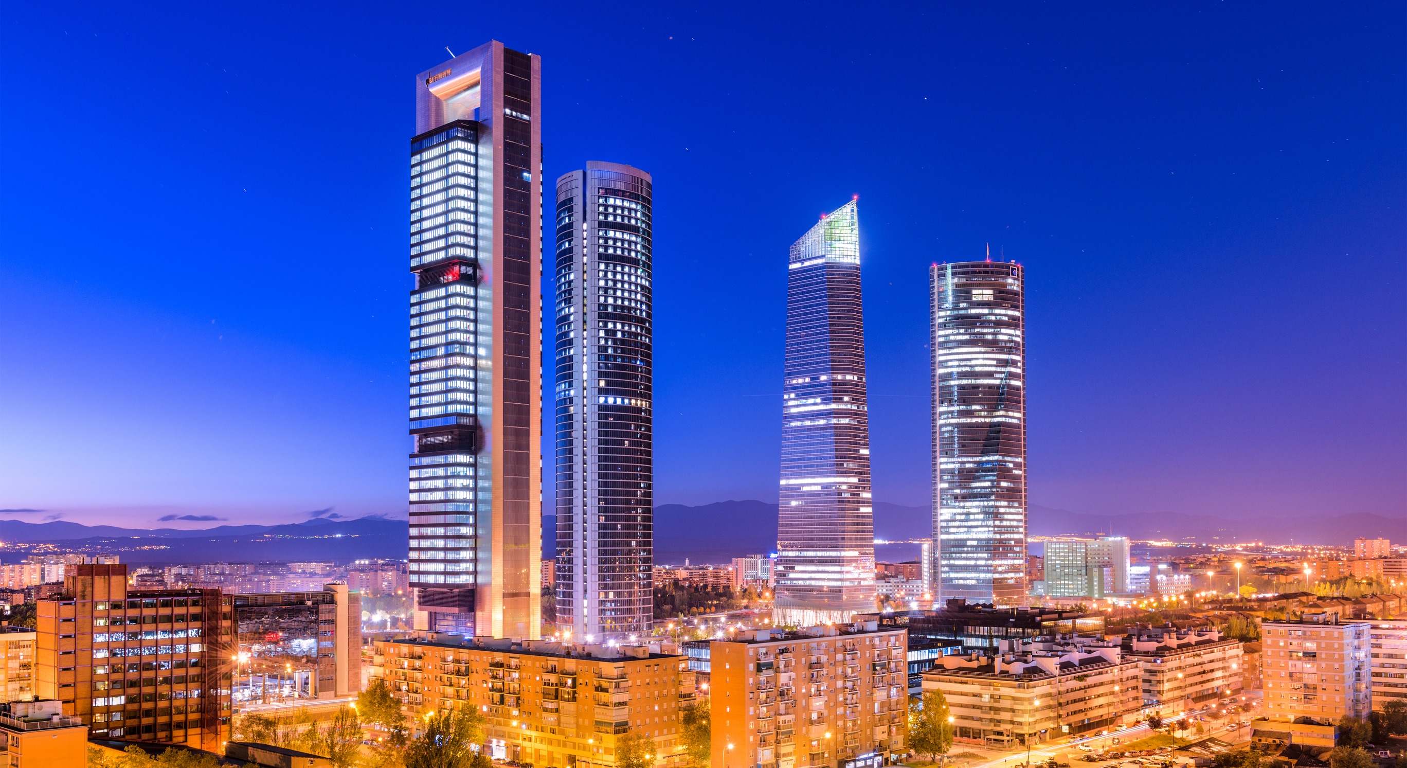 Skyline de Madrid con las Cuatro Torres.