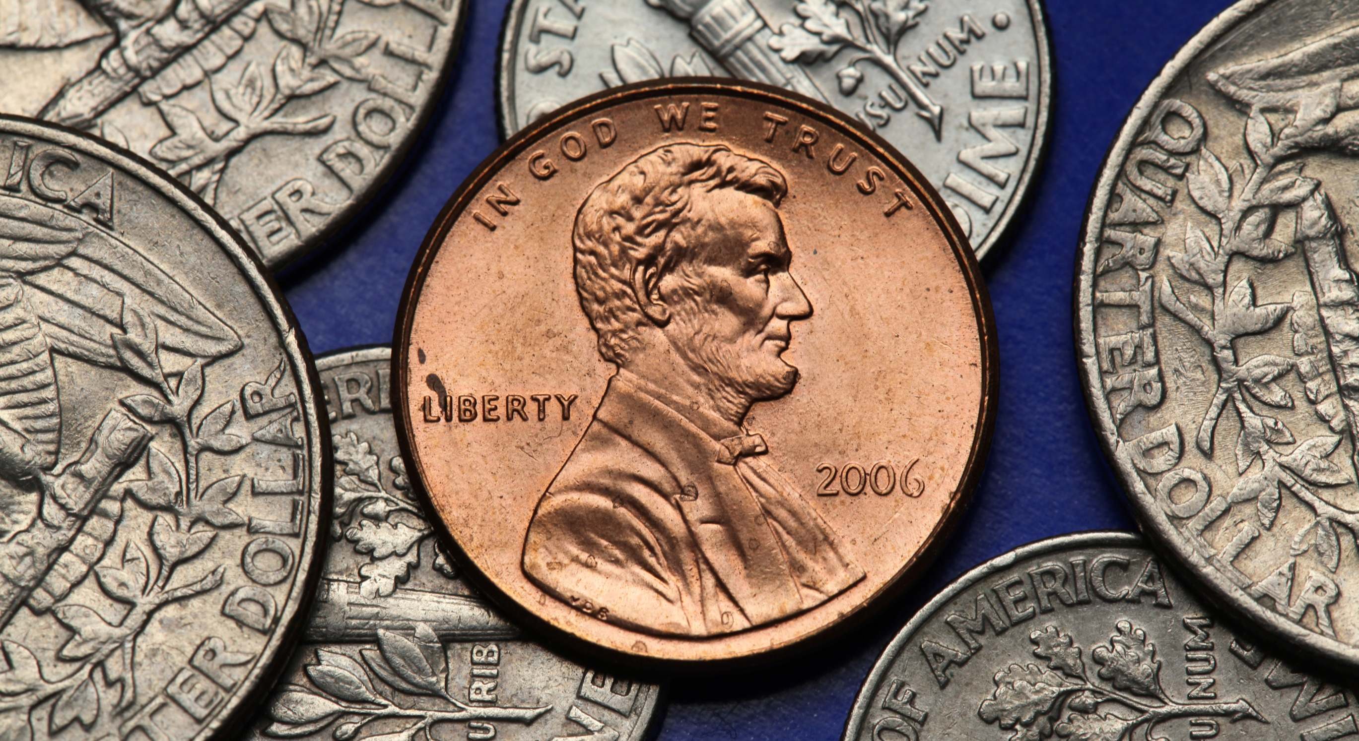 Imagen de recurso de monedas de centavo de dólar.