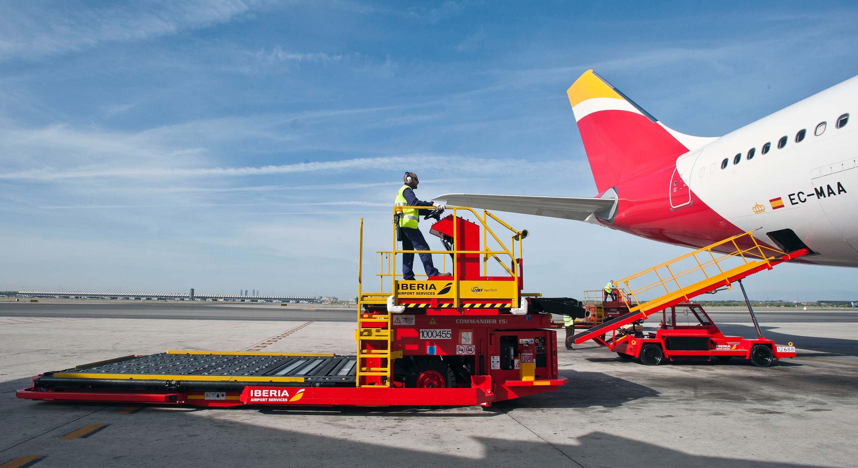 Trabajadores de handling de Iberia. / eE