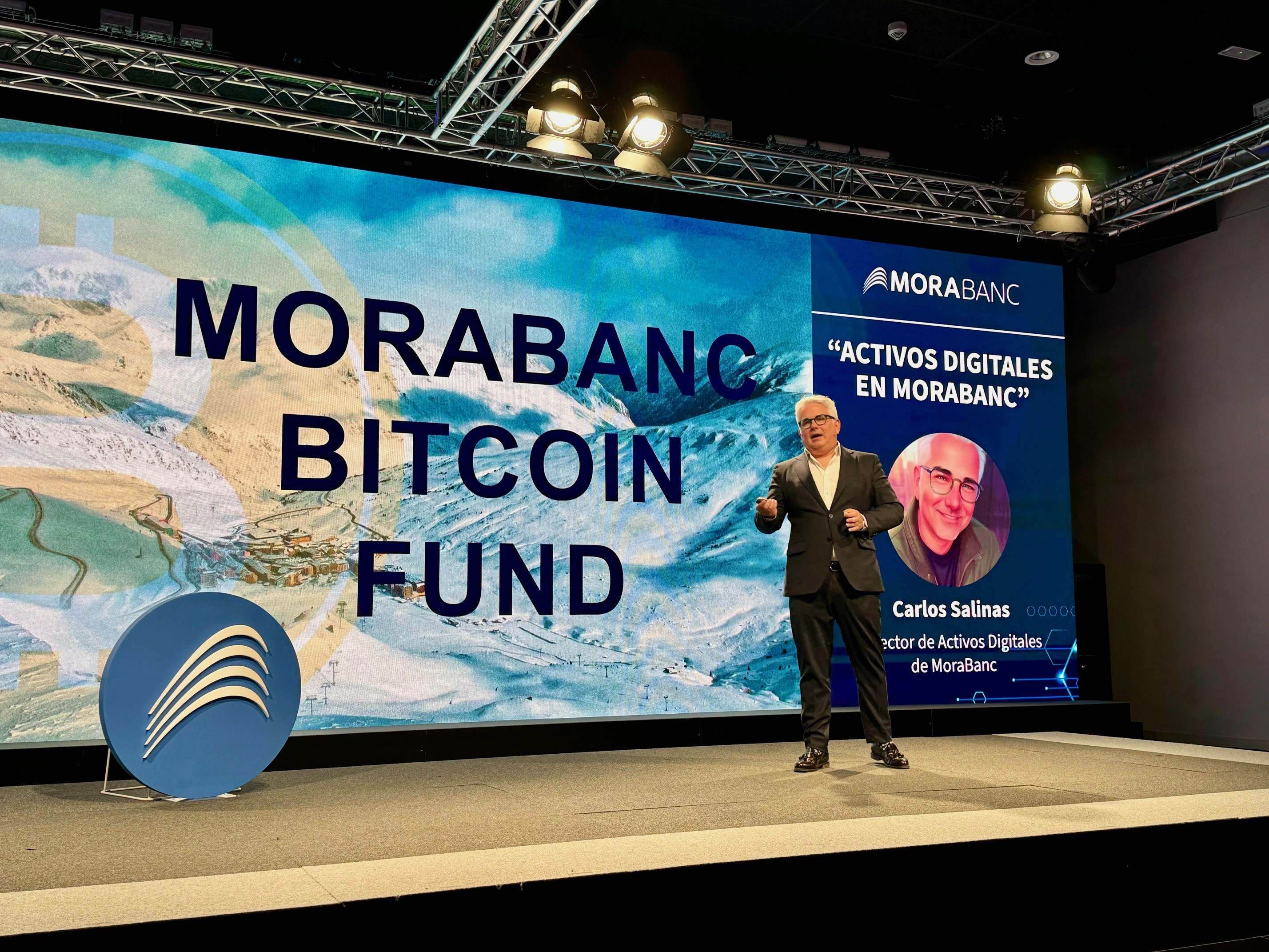 Carlos Salinas, director de Activos Digitales y Fintech de MoraBanc, durante la presentación del fondo.