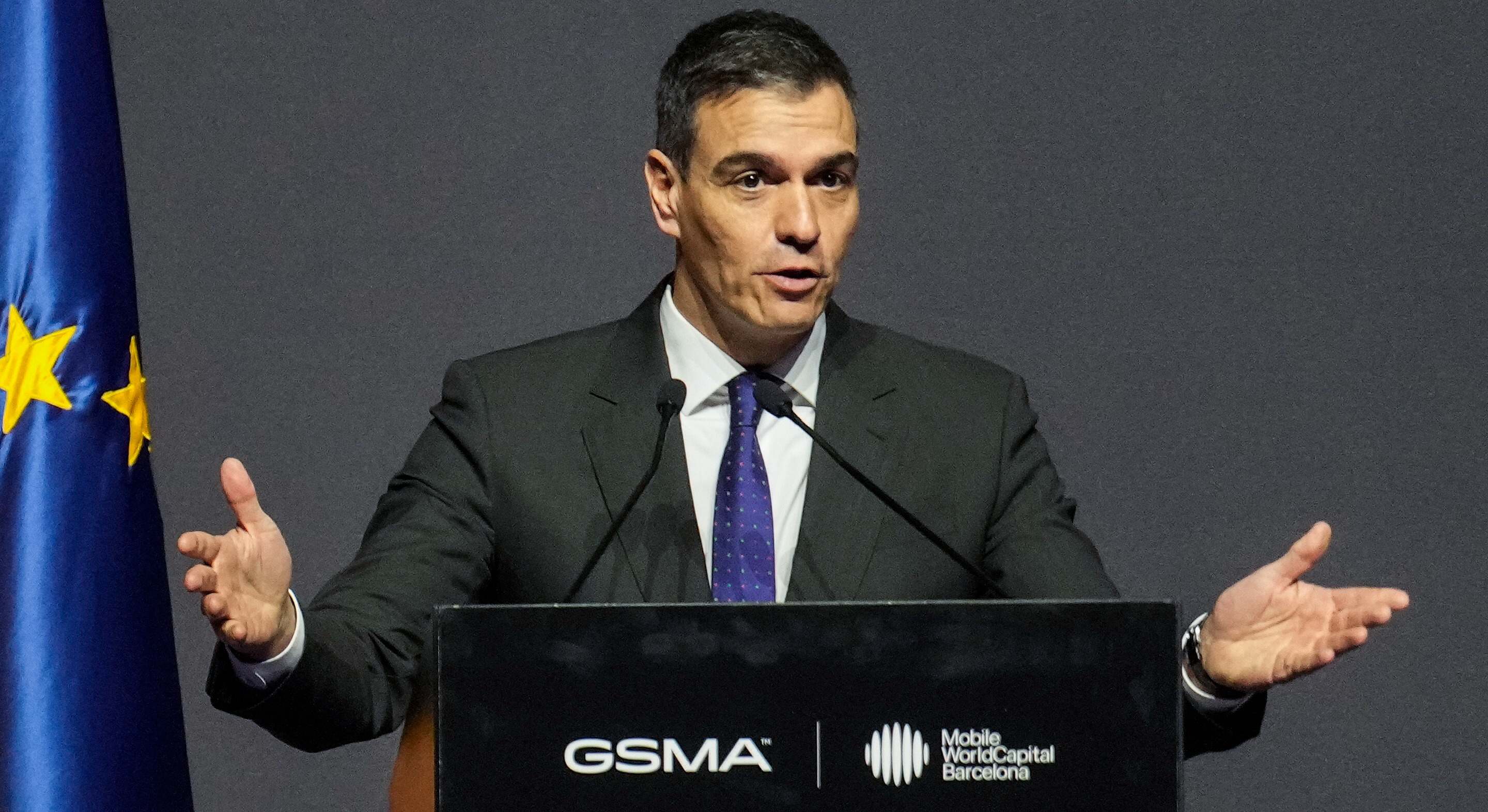 El presidente del Gobierno, Pedro Sánchez, en la cena inaugural del MWC24