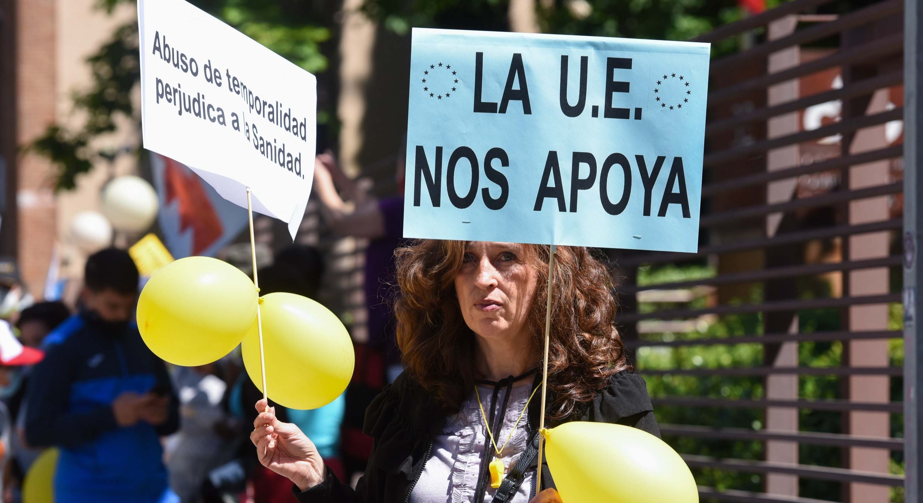 Manifestación de interinos pidiendo fijeza