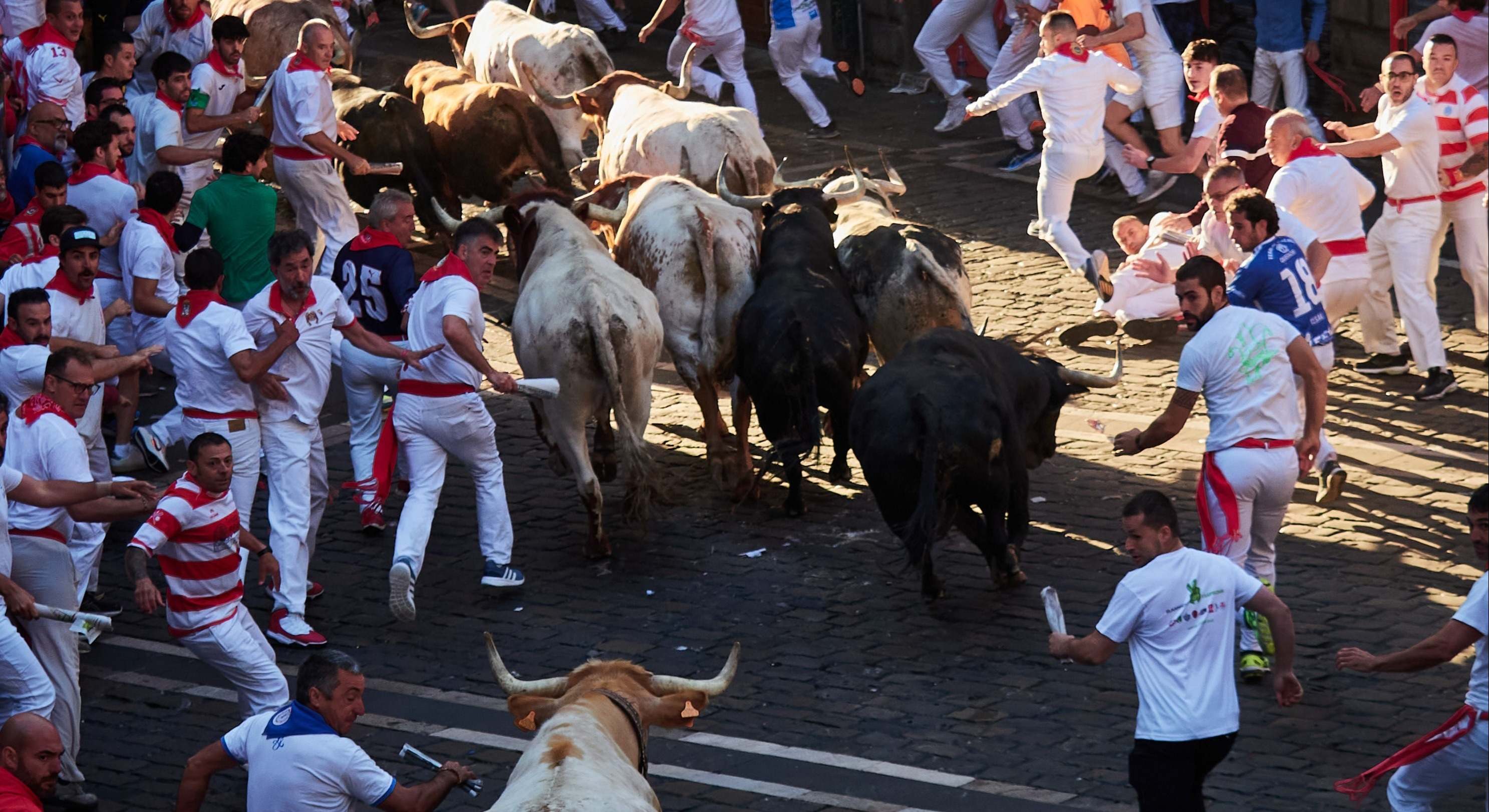 Imagen del segundo encierro de los Sanfermines.