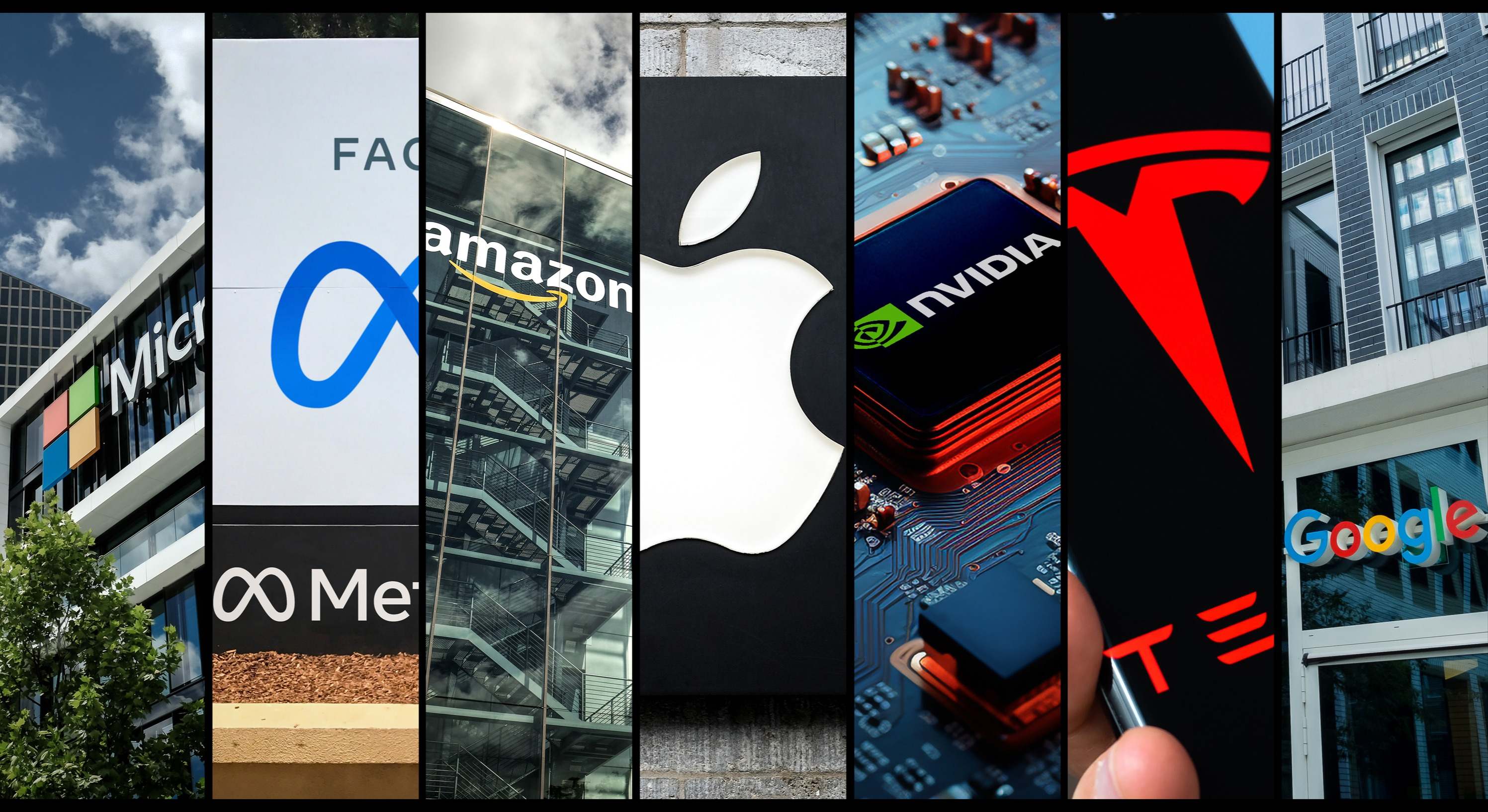 Montaje fotográfico de los logos de las grandes tecnológicas estadounidenses