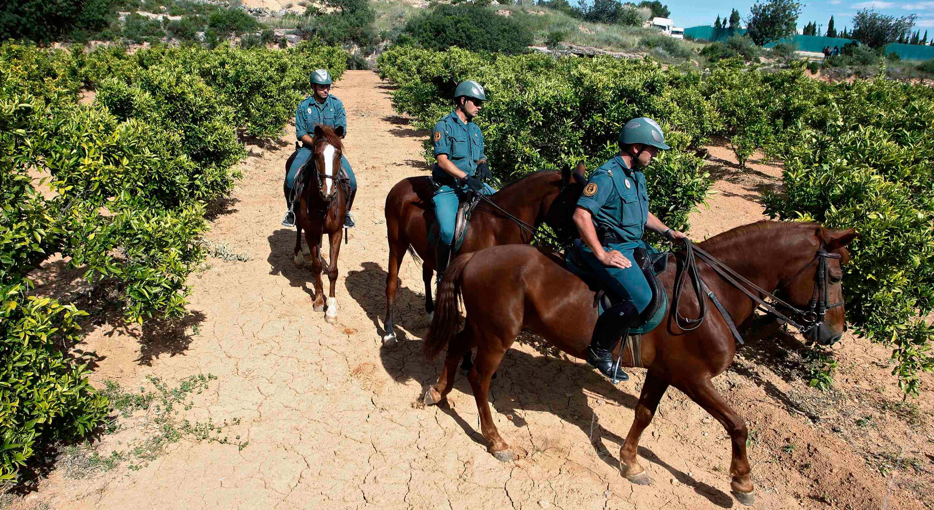 Patrulla de la Guardia Civil en el campo