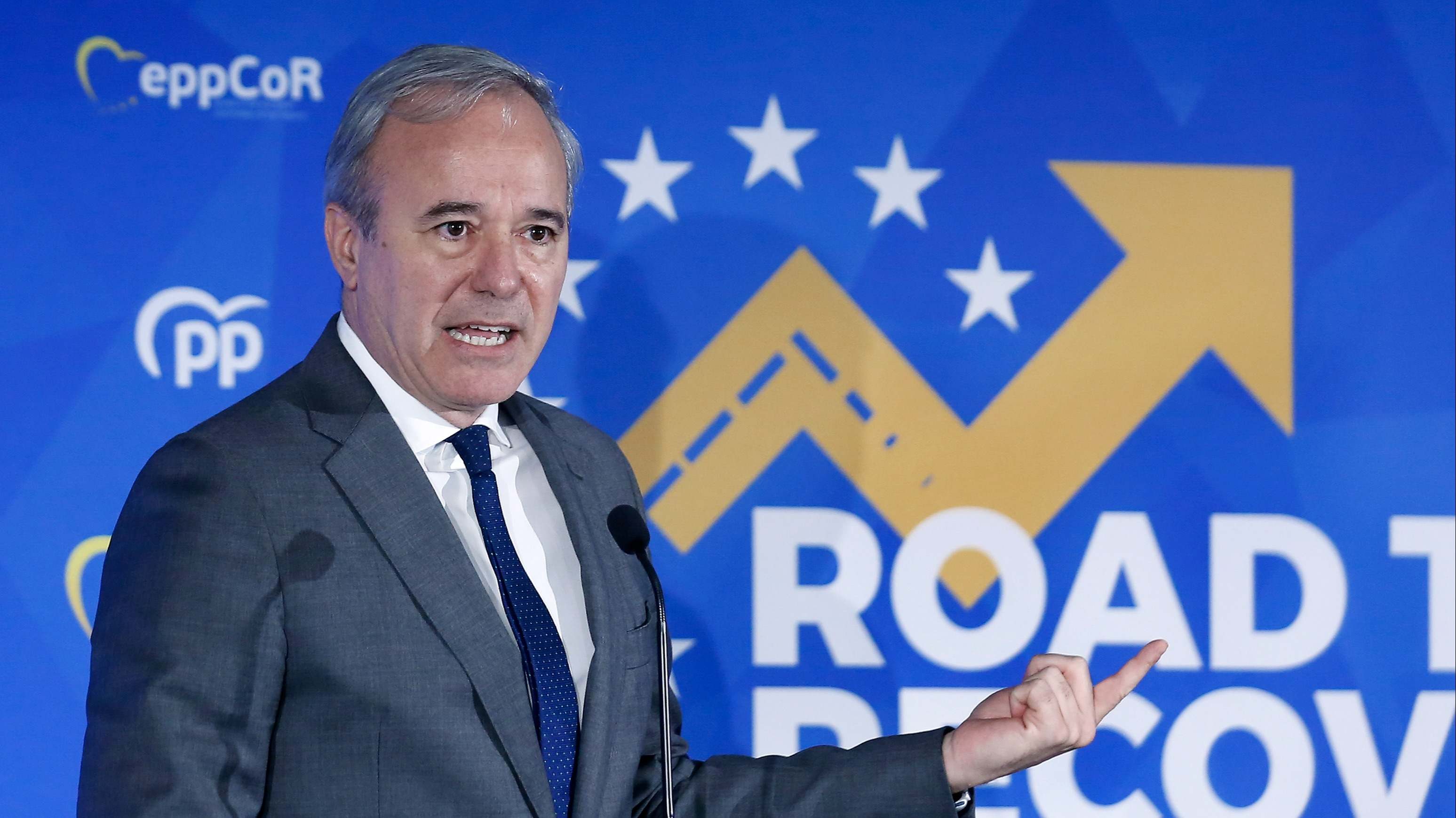El presidente de Aragón, Jorge Azcón, en la conferencia del PP Europeo