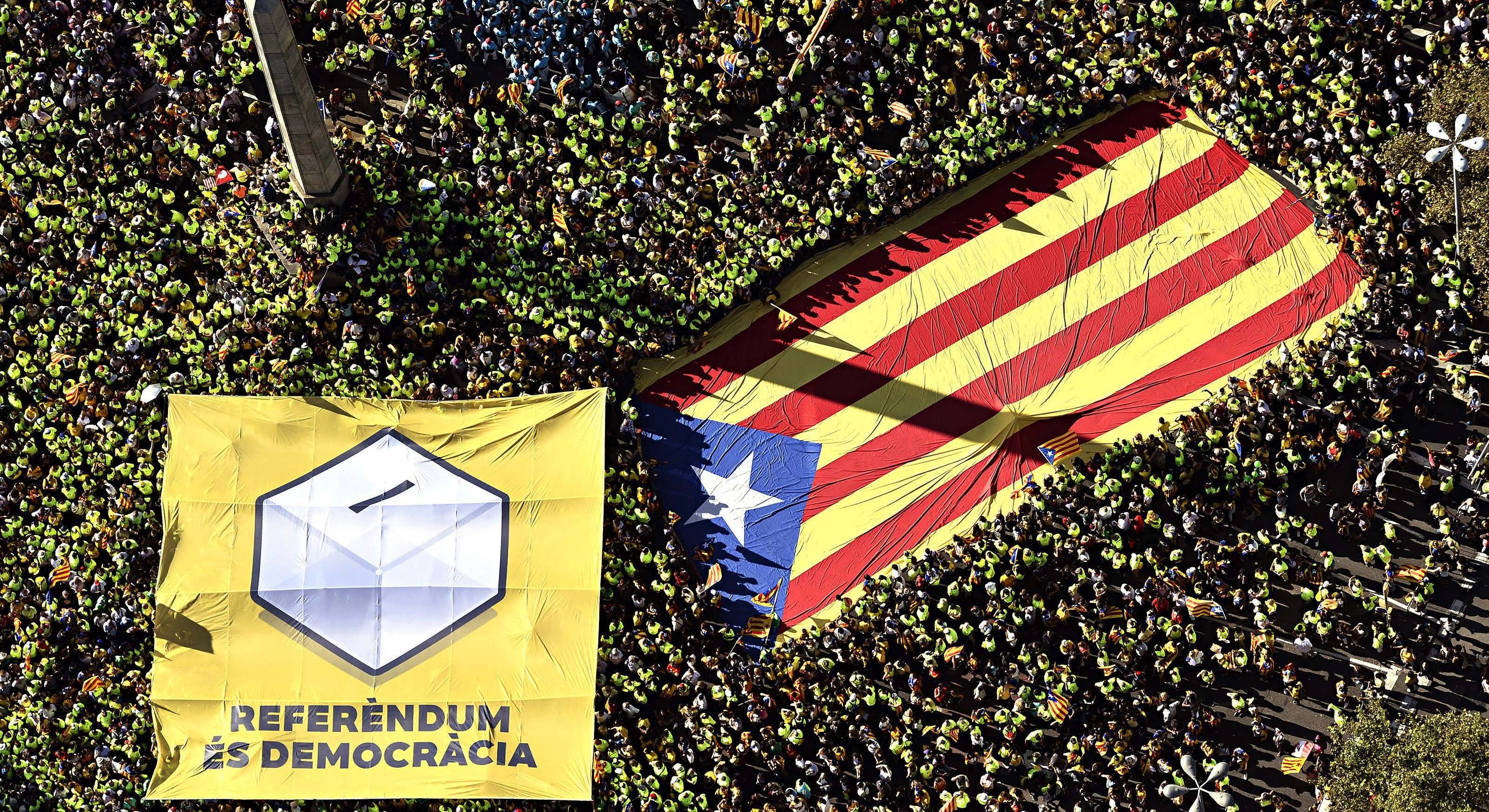 Imagen de archivo de una manifestación a favor del referéndum de Cataluña del 1 de octubre de 2017