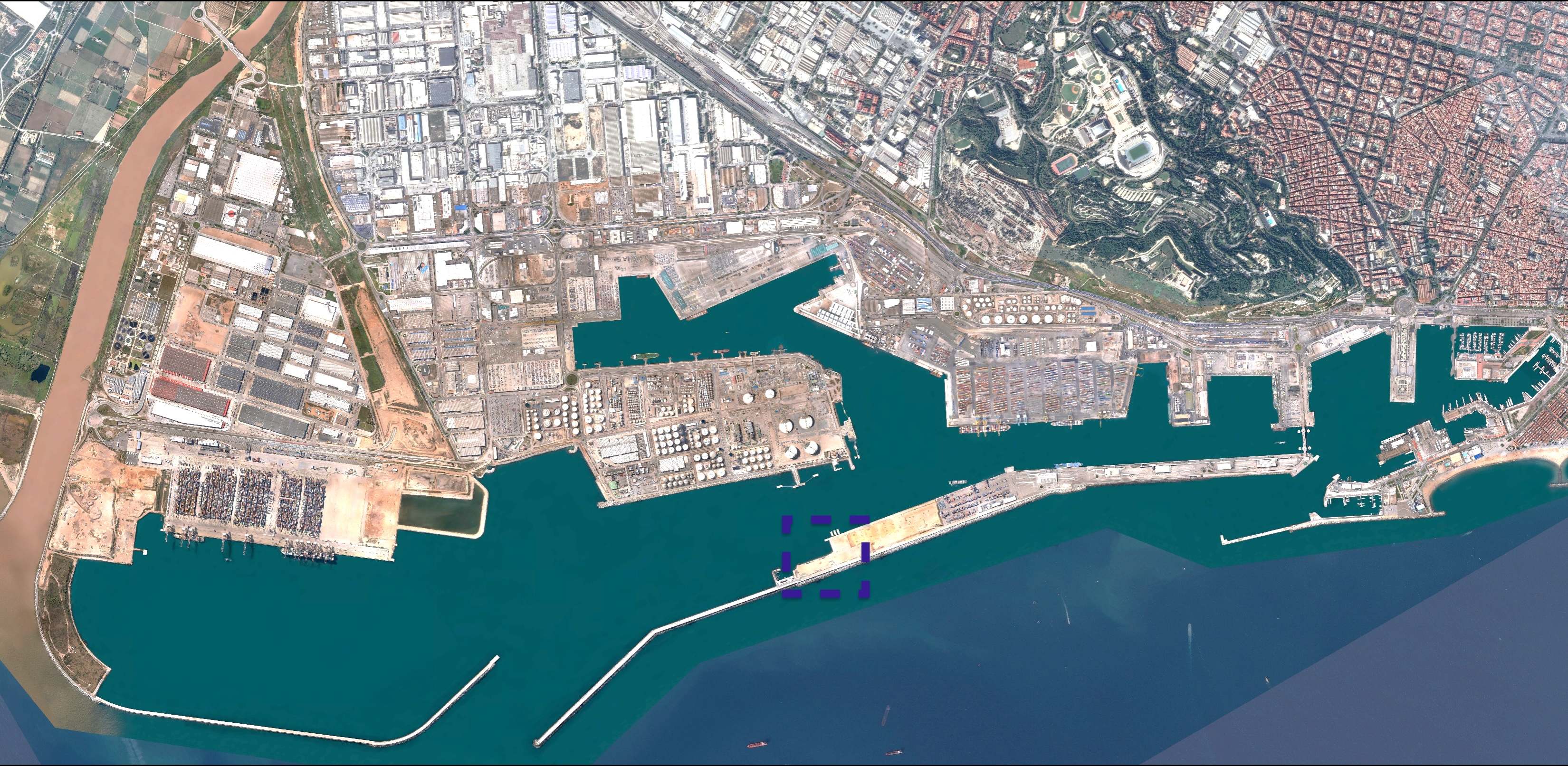 Ubicación de la futura terminal de ferris en el Port de Barcelona. EE