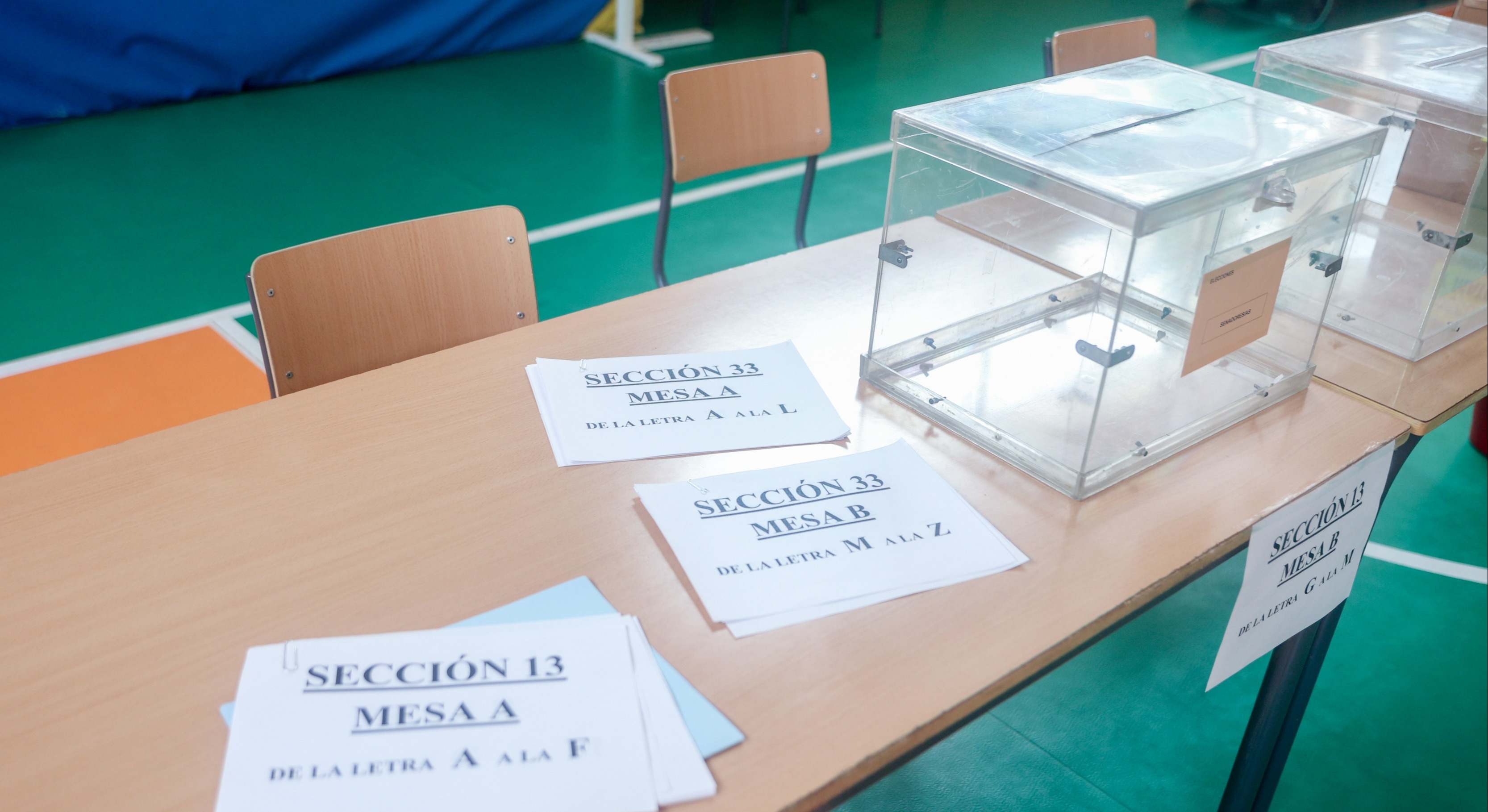 Mesa para votar en un colegio electoral. / Foto: EP