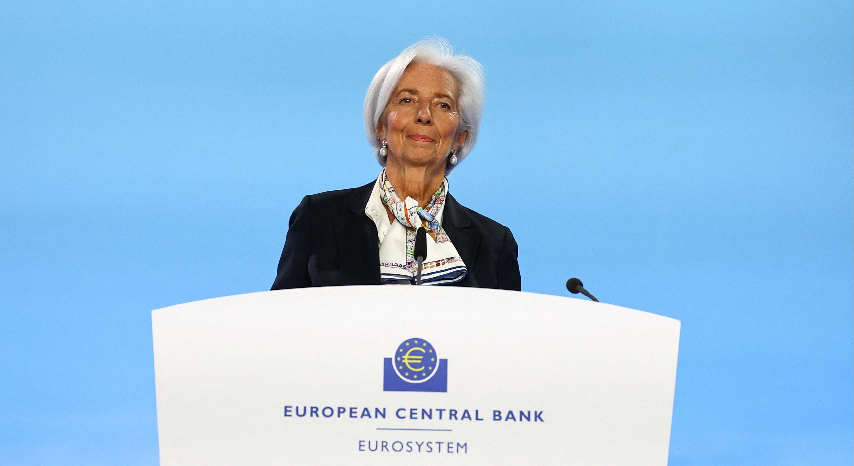 Christine Lagarde en una de sus comparecencias