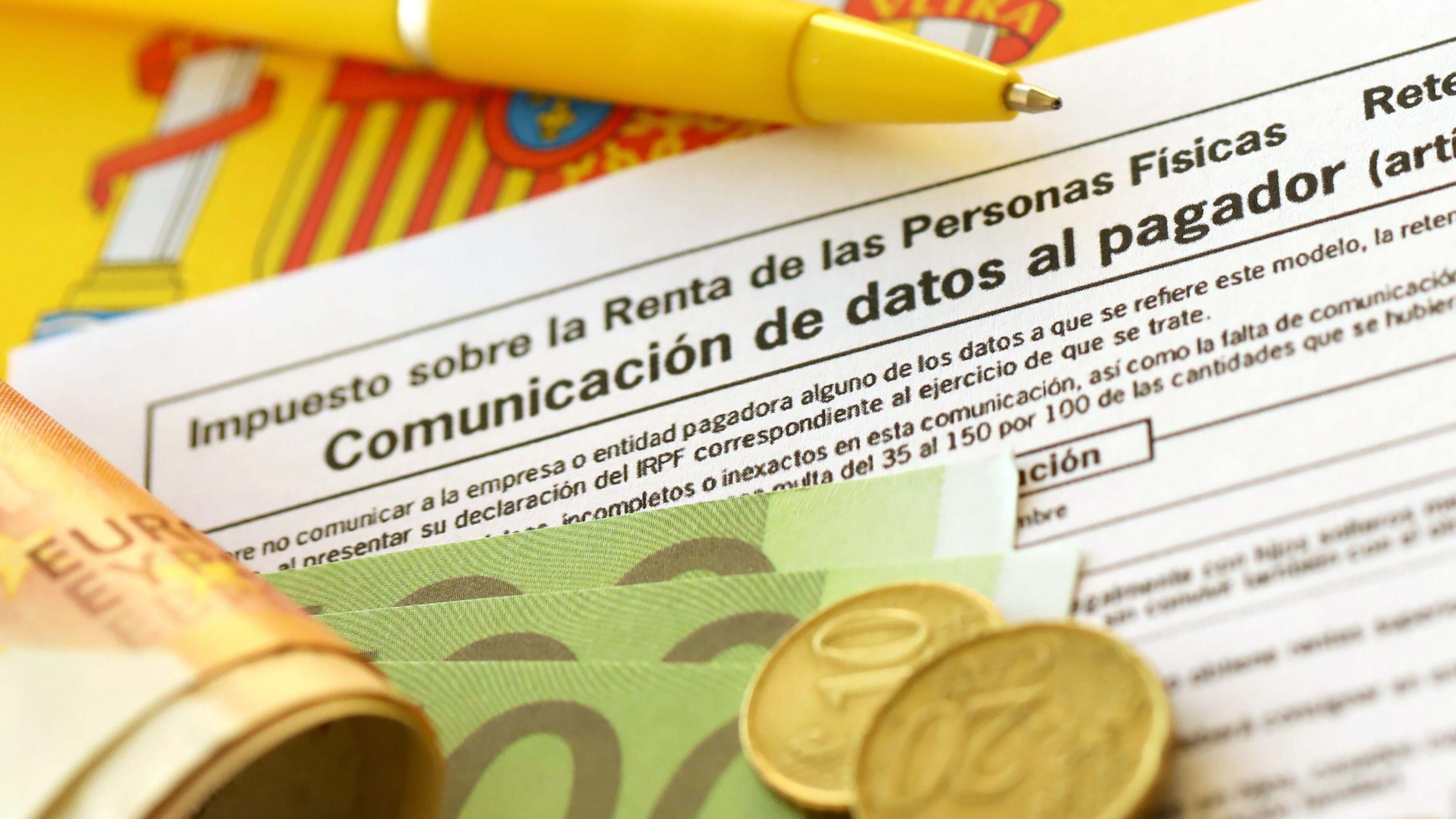 Vista de un modelo de declaración del IRPF