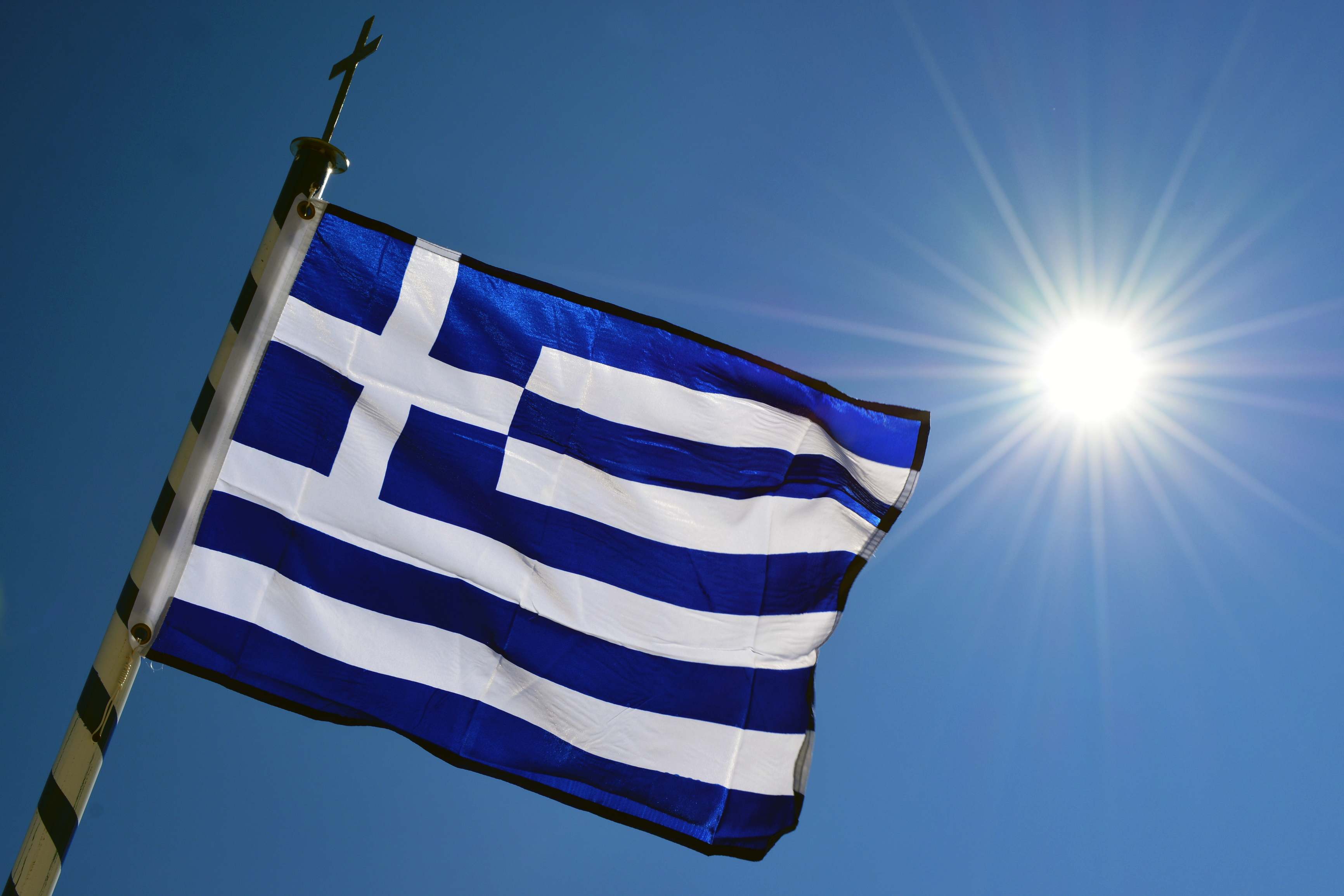 Bandera Grecia sol