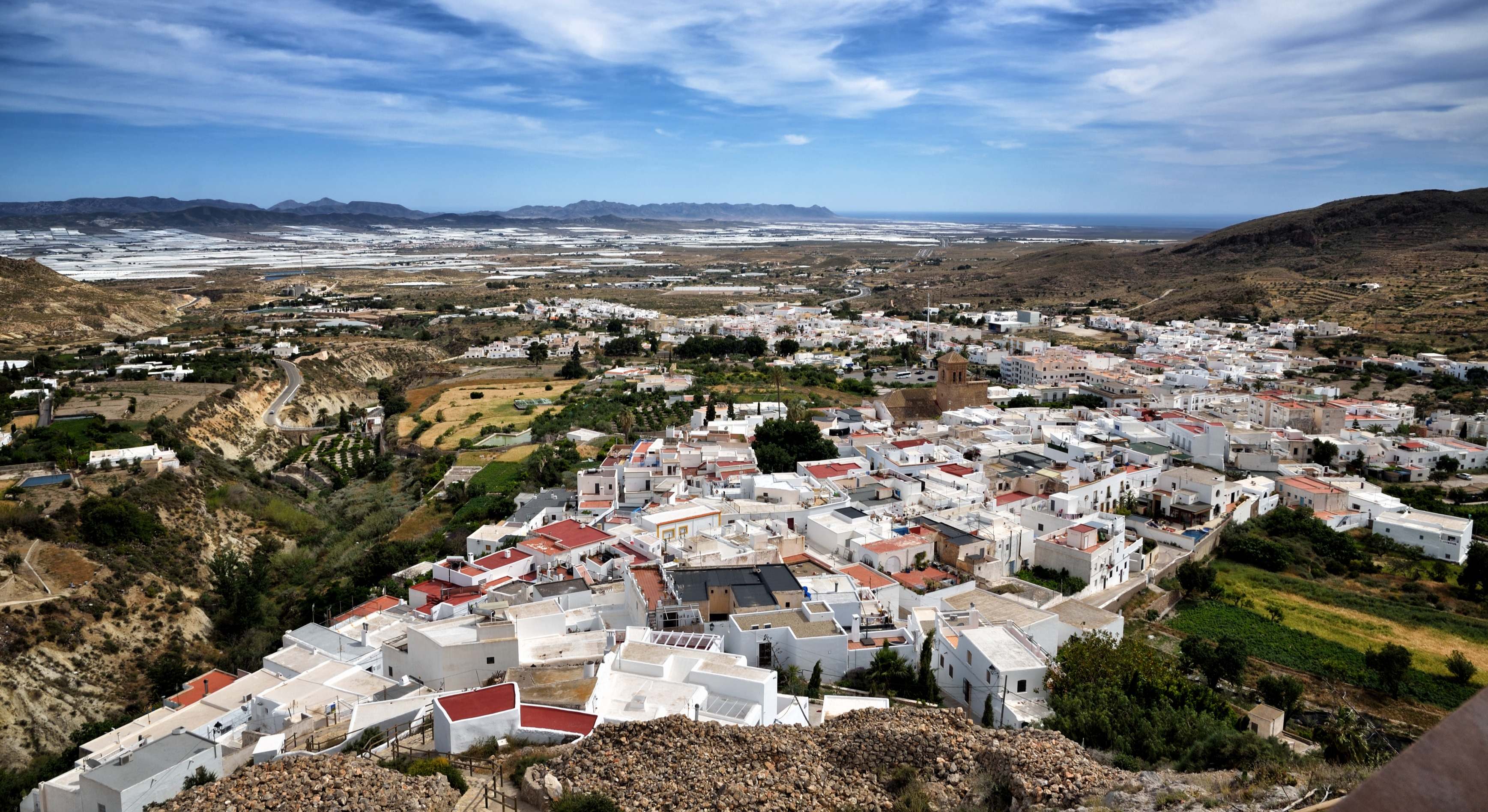 Vista panorámica del pueblo de Níjar