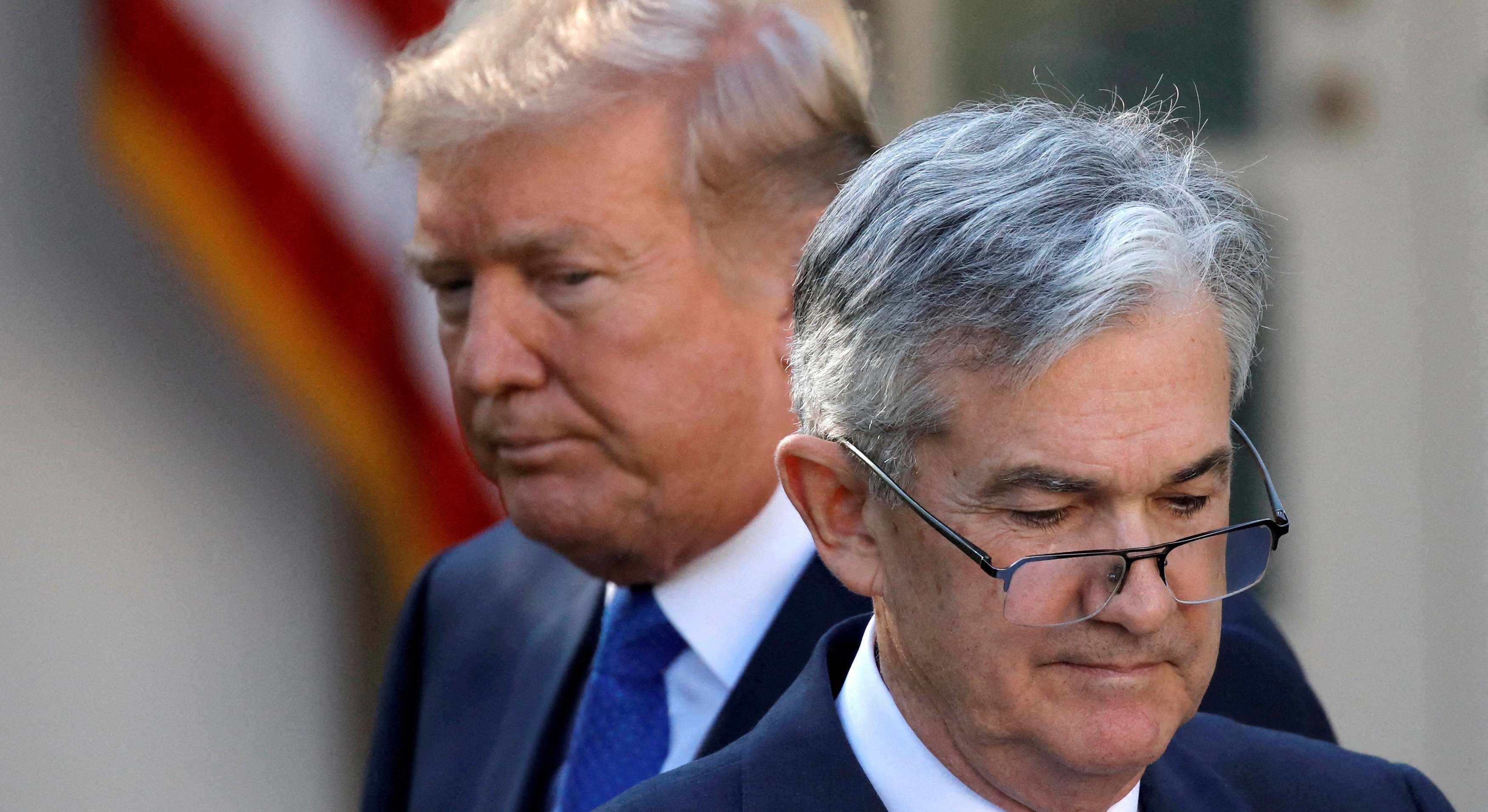Donald Trump y Jerome Powell, en 2017. Foto: Reuters