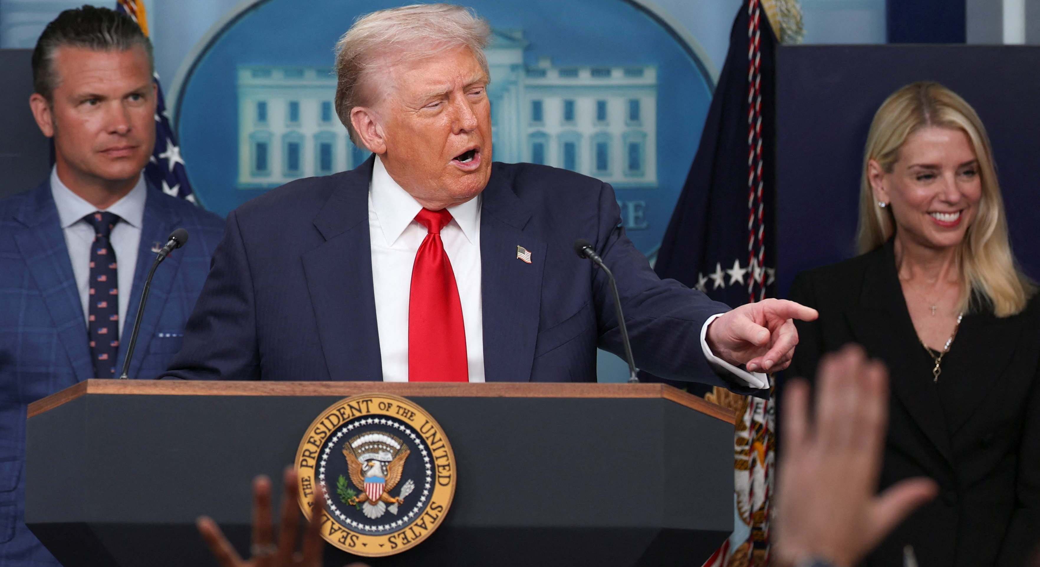 El presidente de Estados Unidos, Donald Trump, durante una rueda de prensa ayer en la Casa Blanca