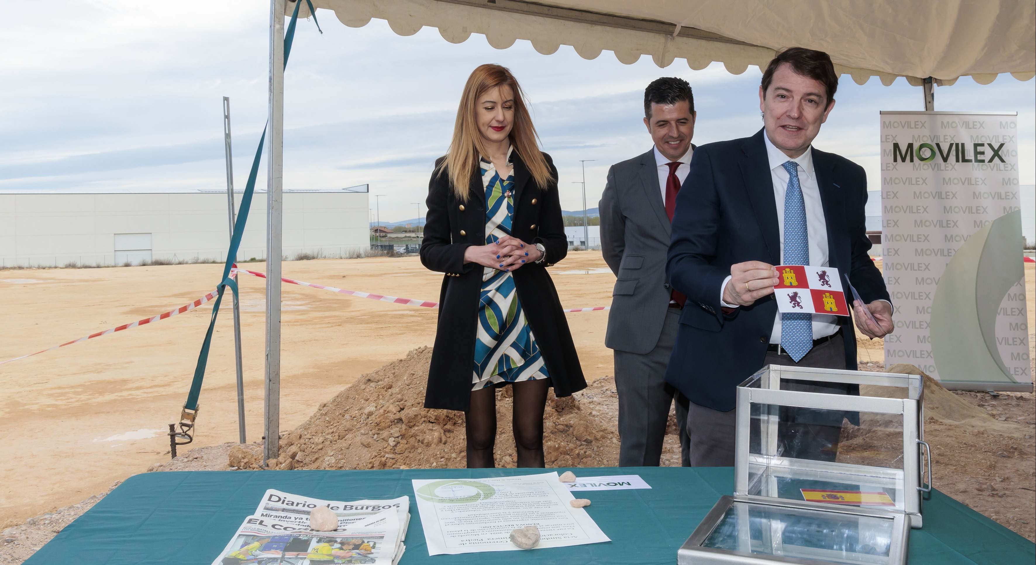 Primera piedra de la planta de residuos electrónicos de Movilex en Miranda de Ebro