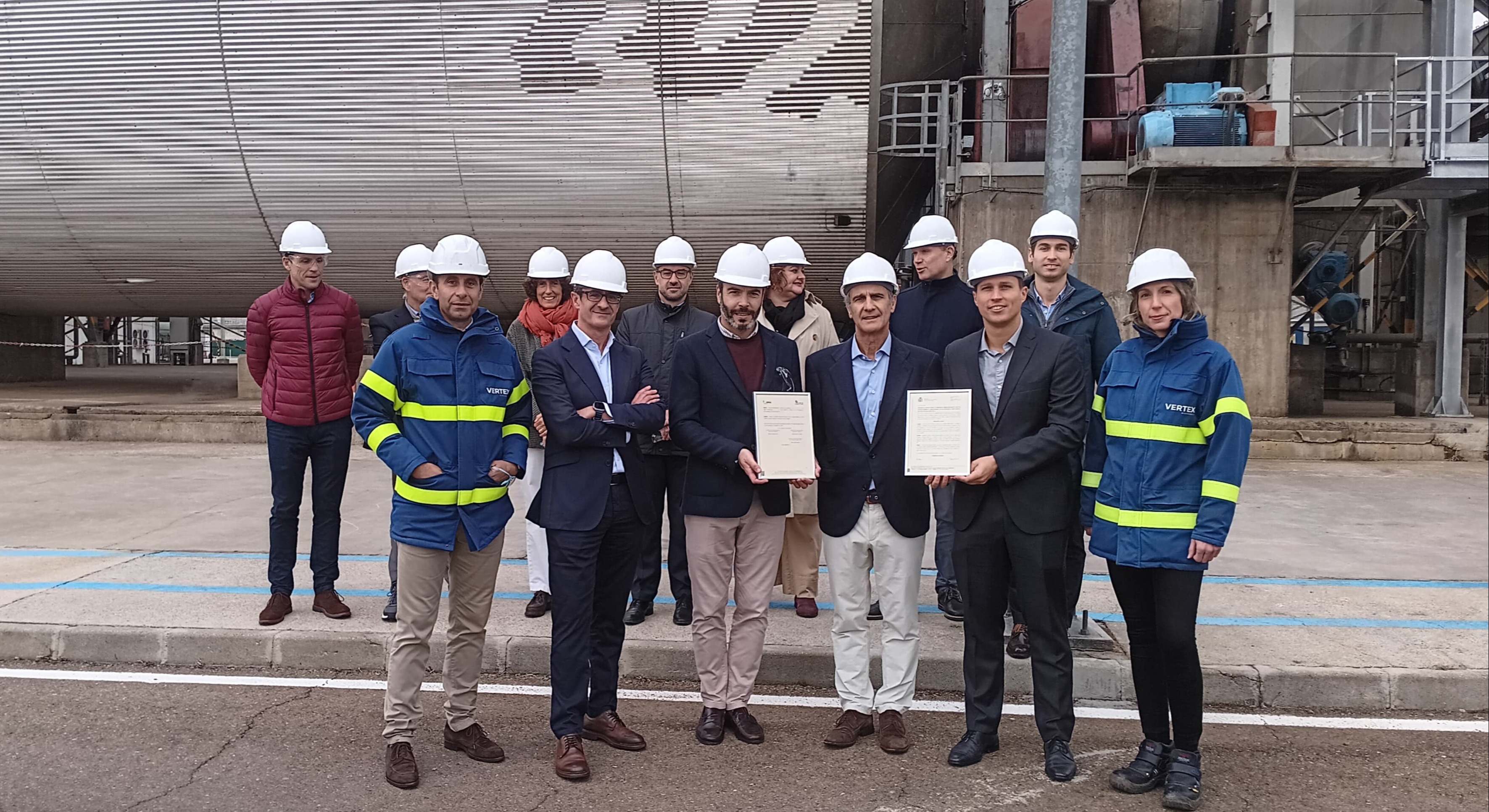 Los operarios de VertexBioenergy