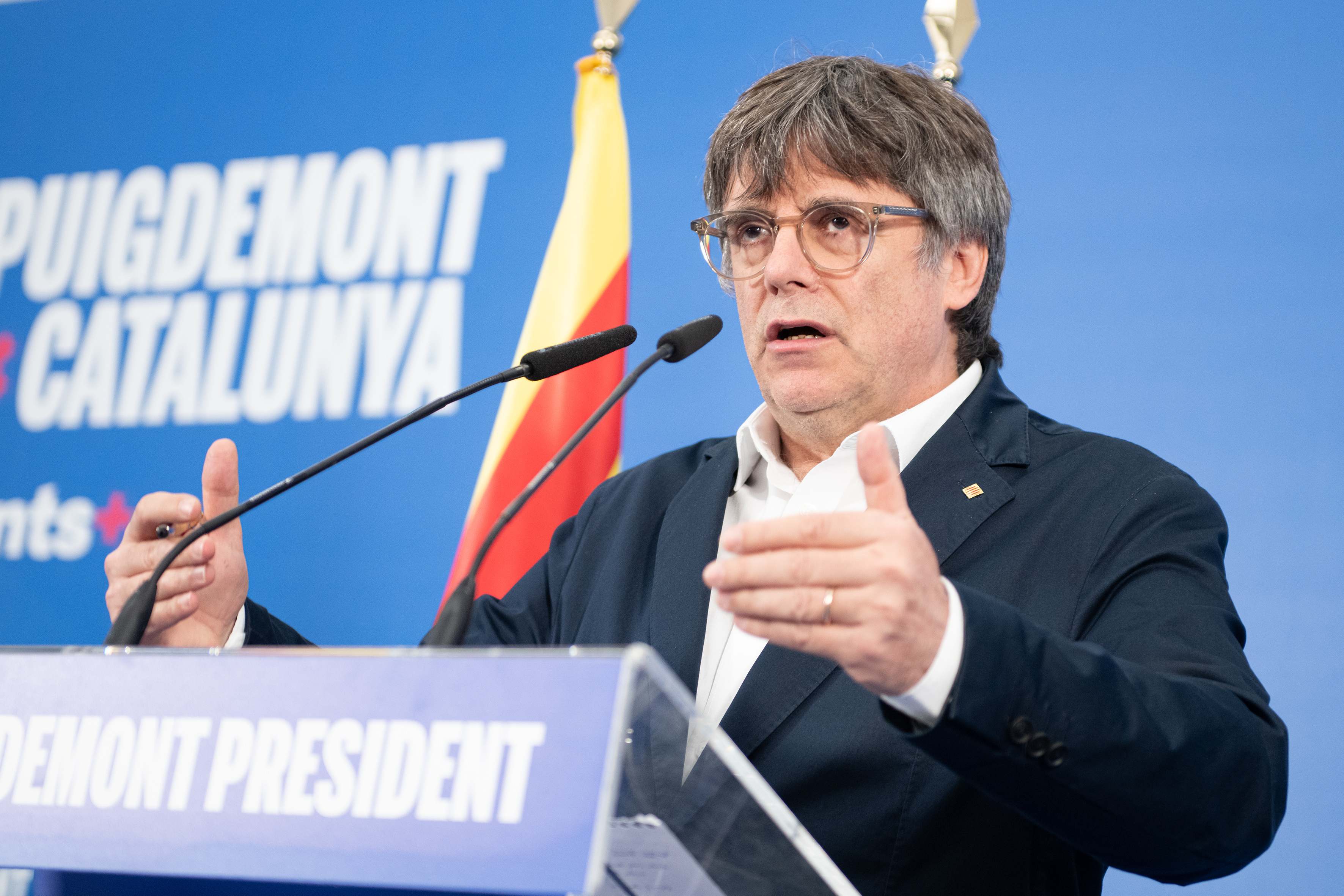 El 'expresident' y candidato de Junts a la Generalitat de Cataluña, Carles Puigdemont. EE